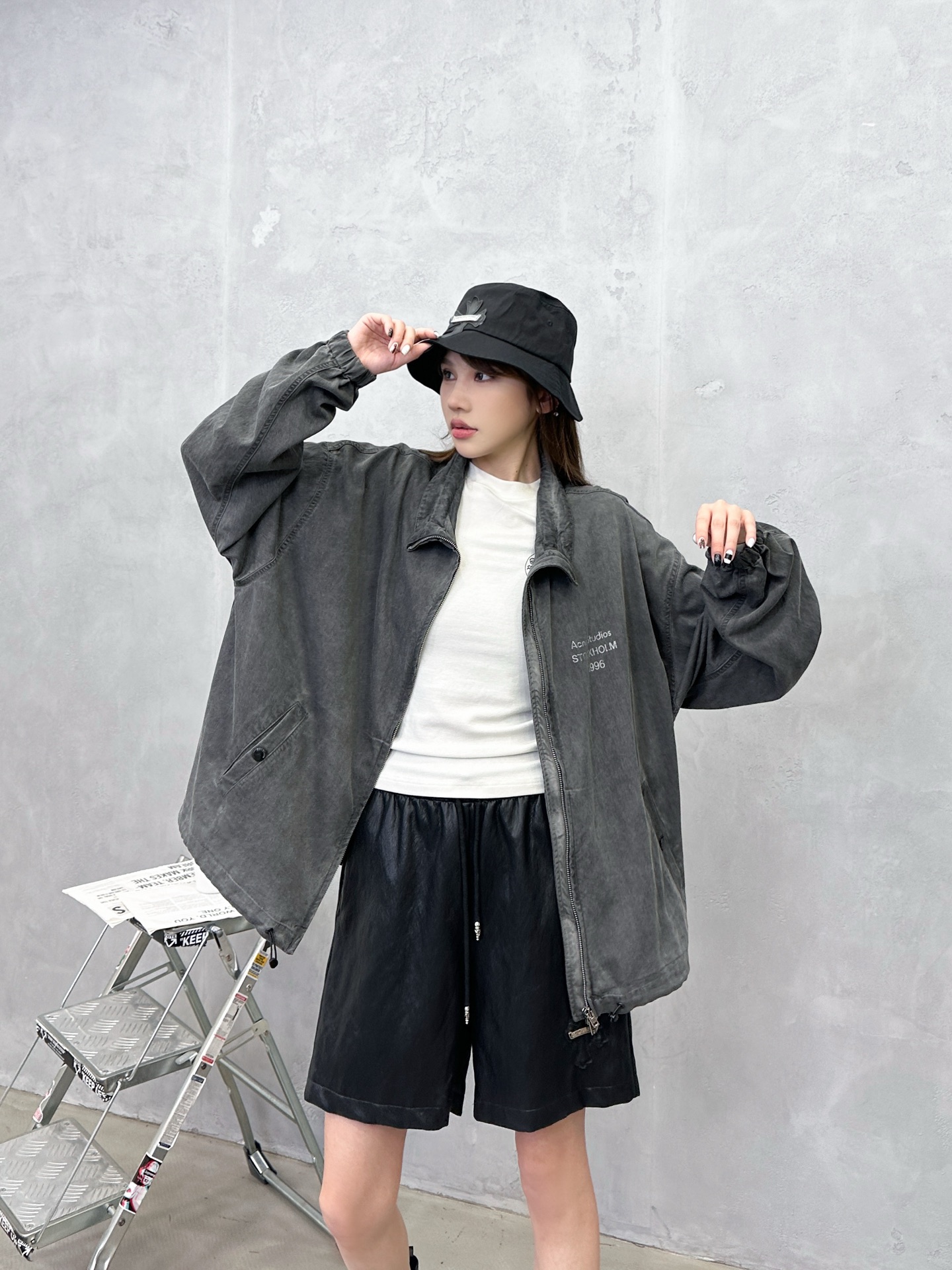 Acne ｜ 新款风衣夹克，成衣重洗水炒色工艺，经典印花标，休闲时尚，男女同款，尺码sml