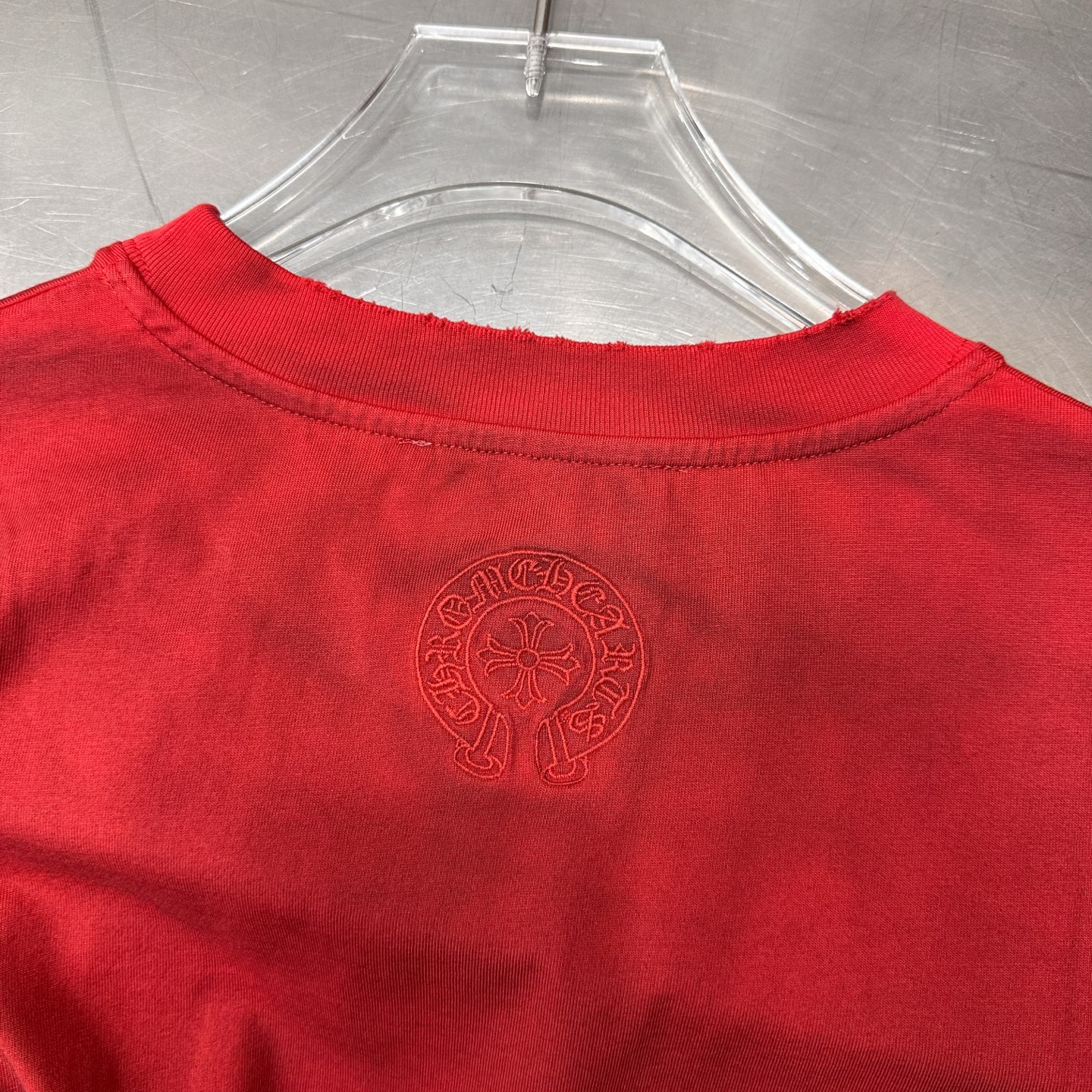 克罗心 ｜ 新款长袖t，成衣洗水喷色工艺加前后刺绣标，经典假两件款式，男女同款，尺码sml