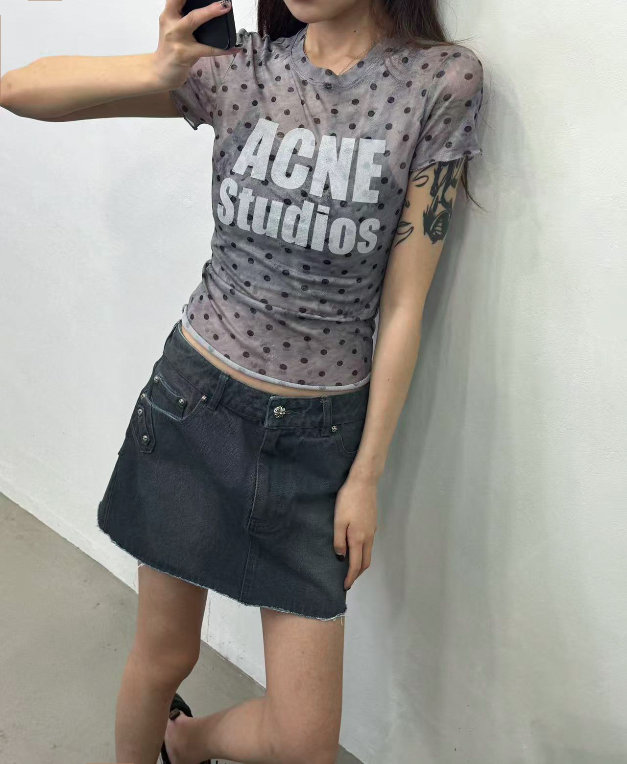 🌾Acne ｜ 新款短袖t，面料坯布印花炒色工艺，休闲时尚，尺码sml