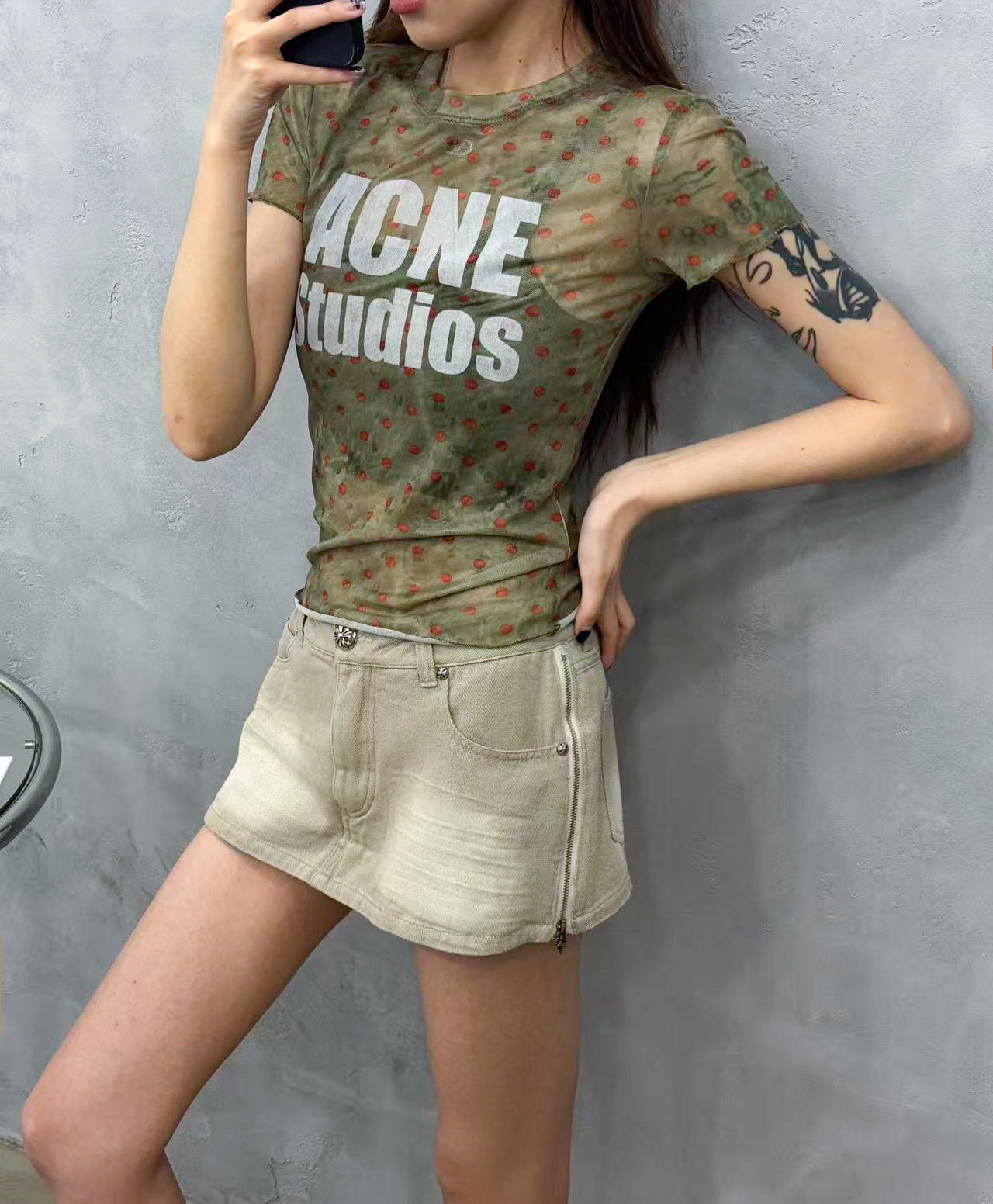 🌾Acne ｜ 新款短袖t，面料坯布印花炒色工艺，休闲时尚，尺码sml