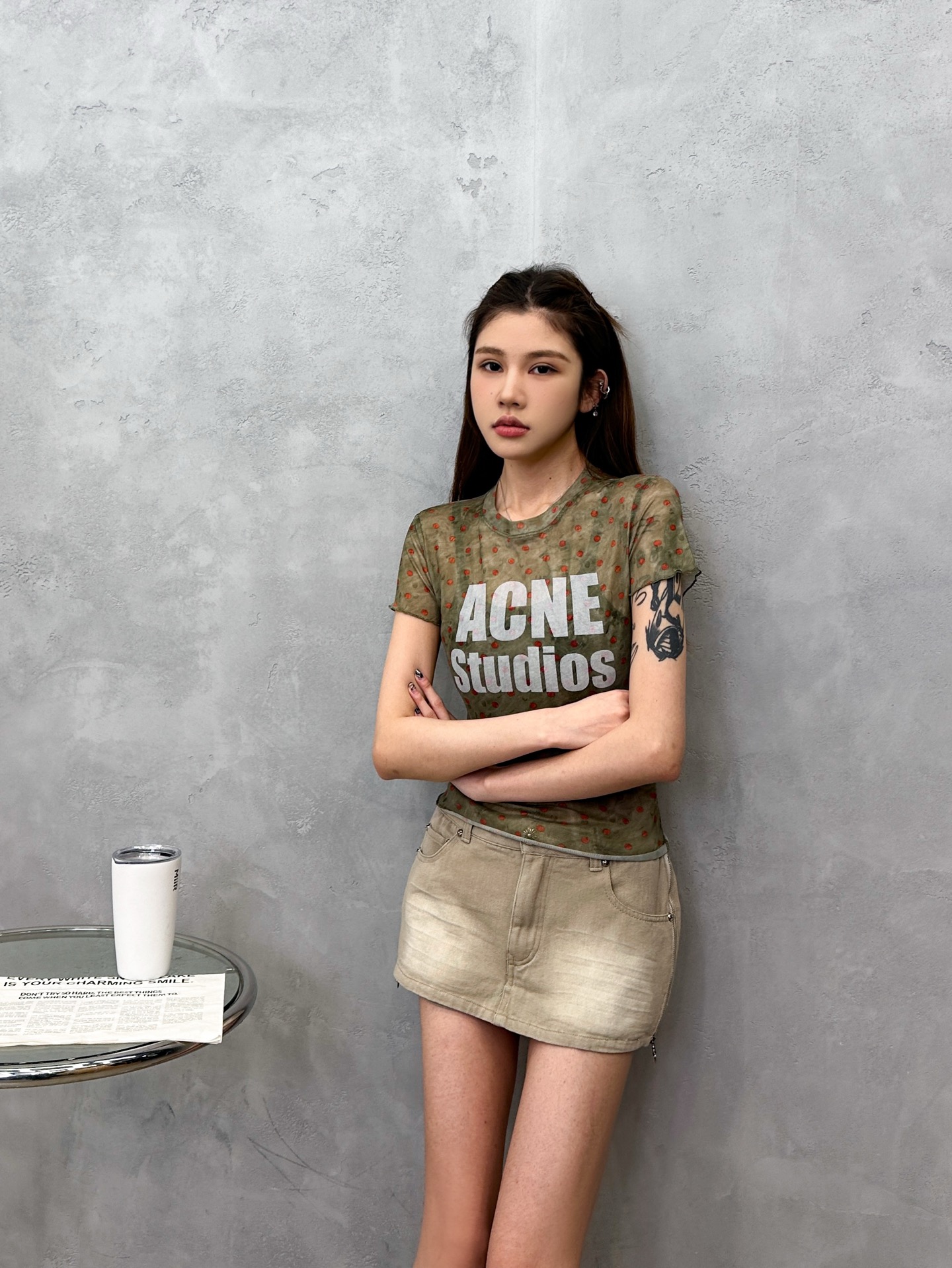 🌾Acne ｜ 新款短袖t，面料坯布印花炒色工艺，休闲时尚，尺码sml