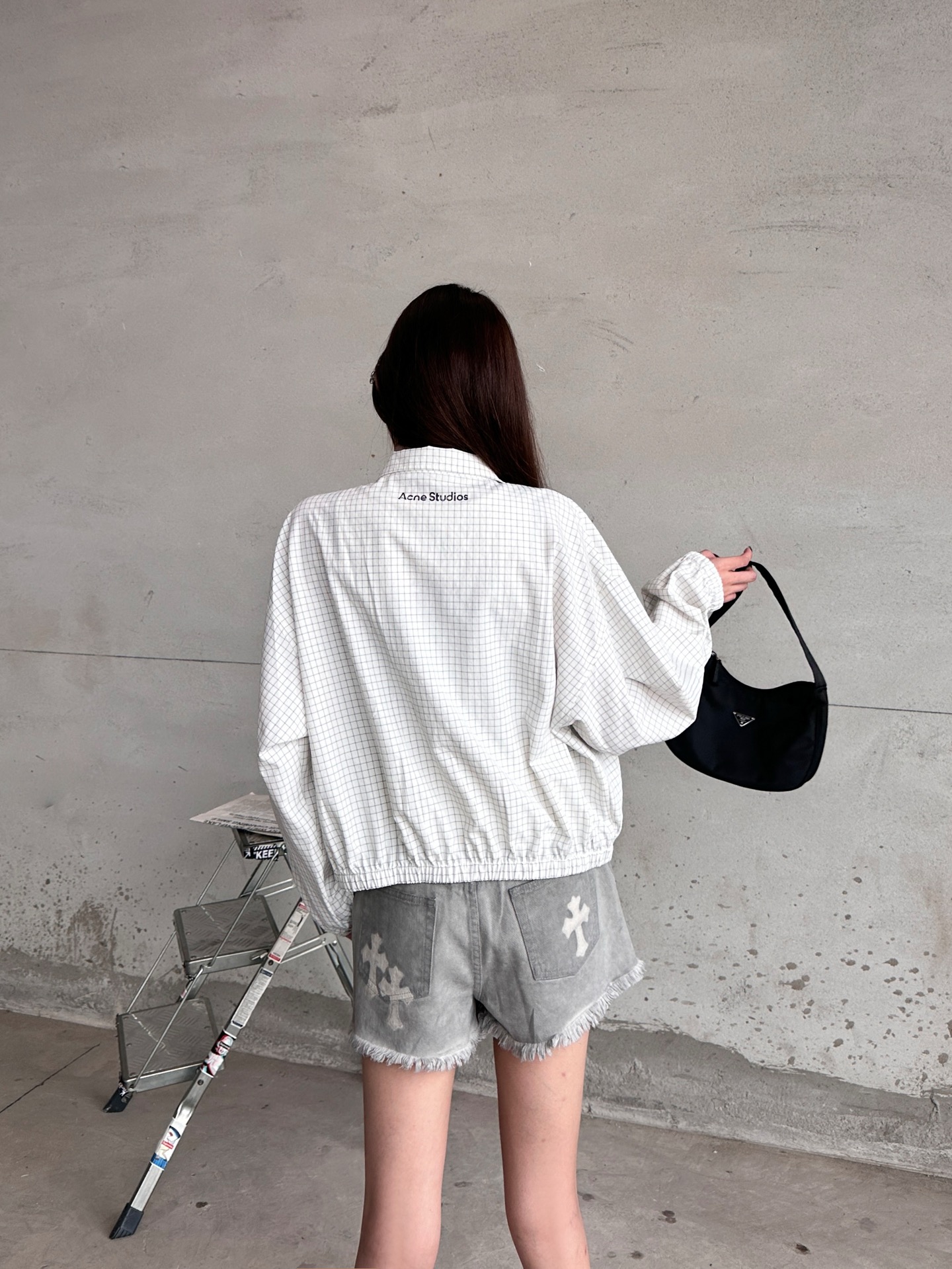 🌾Acne ｜ 新款风衣夹克，前后品牌经典印花标，面料洗水加软工艺，定织色织格纹面料，休闲时尚，尺码sm