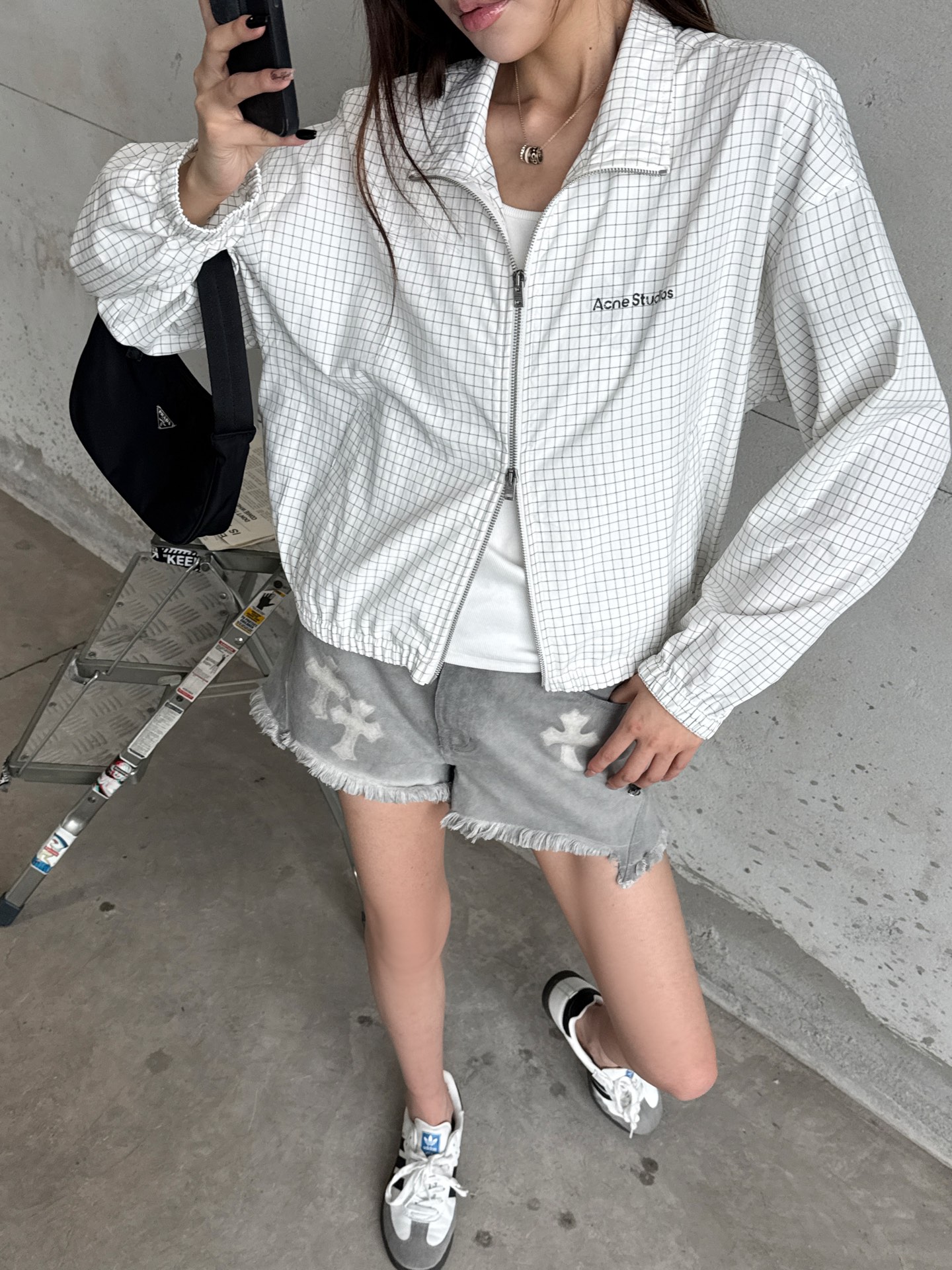 🌾Acne ｜ 新款风衣夹克，前后品牌经典印花标，面料洗水加软工艺，定织色织格纹面料，休闲时尚，尺码sm