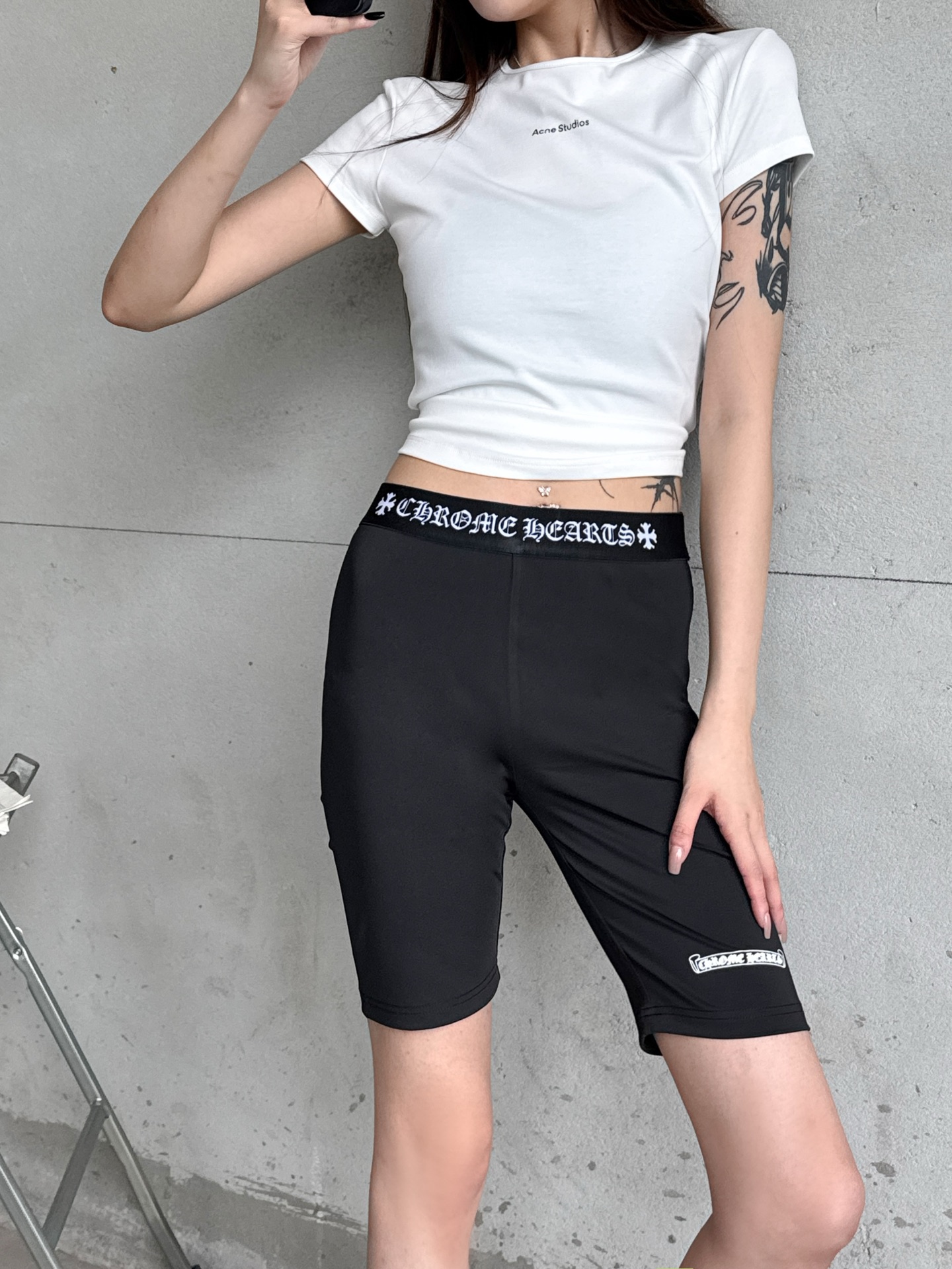 🌾克罗心 ｜ 新款骑行裤，品牌经典印花标，织带logo橡筋腰，时尚休闲，尺码sml