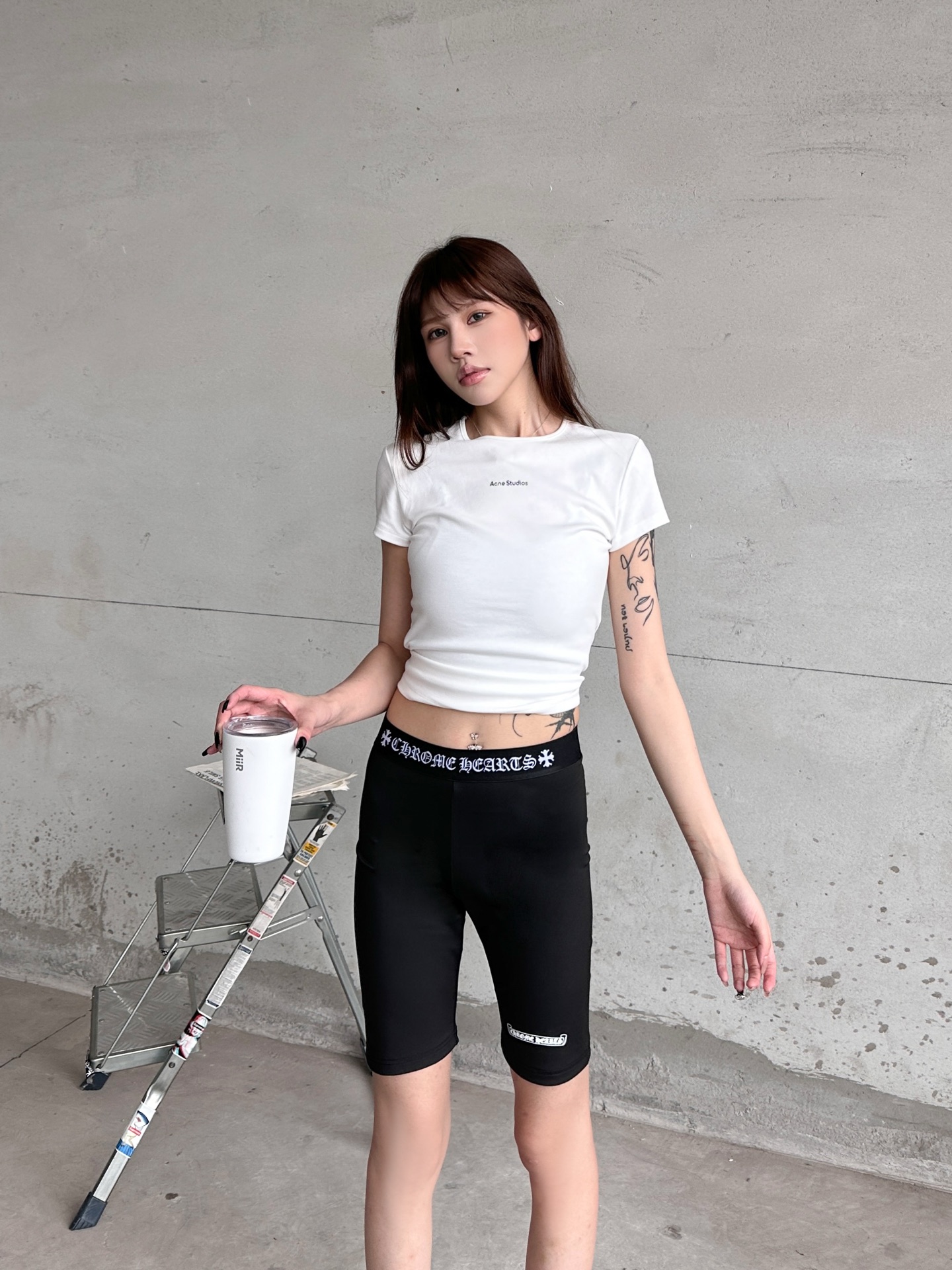 🌾克罗心 ｜ 新款骑行裤，品牌经典印花标，织带logo橡筋腰，时尚休闲，尺码sml