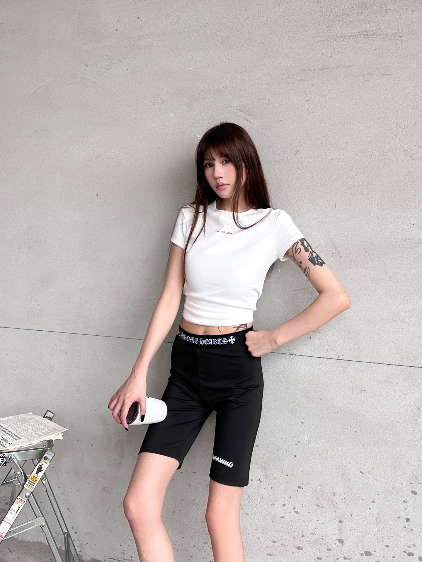 🌾克罗心 ｜ 新款骑行裤，品牌经典印花标，织带logo橡筋腰，时尚休闲，尺码sml