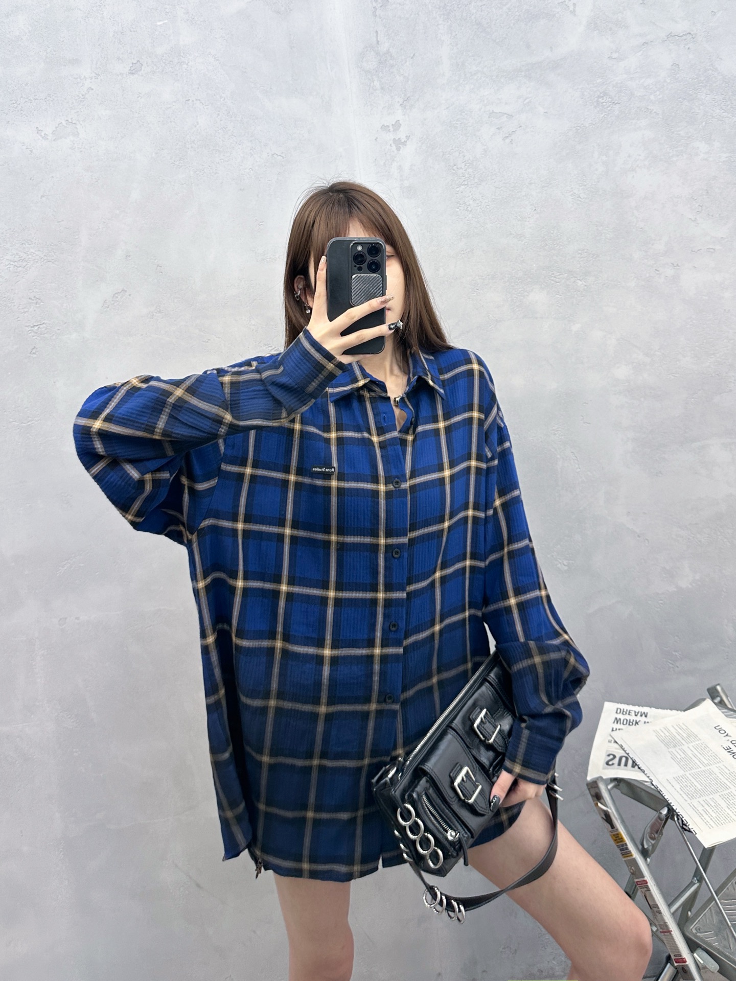 Acne ｜ 新款休闲衬衣，品牌经典刺绣标，成衣洗水喷色工艺，全棉色织格纹面料，男女同款，尺码sml