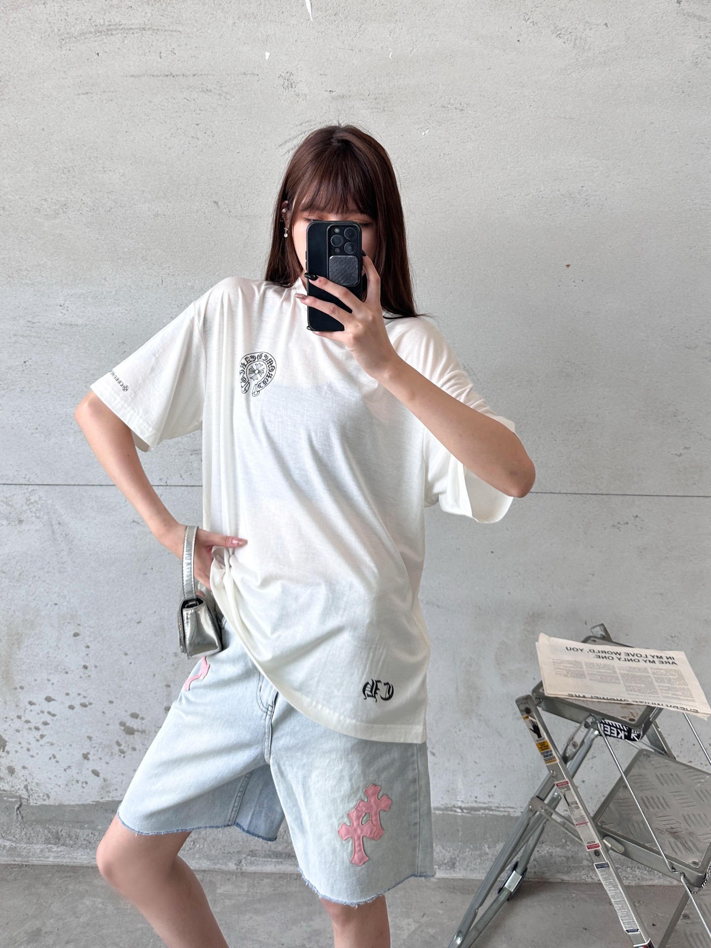 🌾克罗心 ｜ 新款短袖t，日本进口莱赛尔羊毛面料，高级时尚，全身四处印花工艺，男女同款，尺码sml