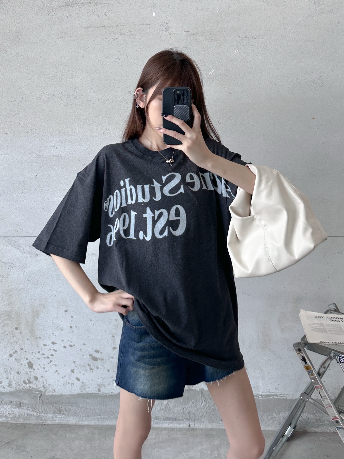 🌾Acne ｜ 新款短袖t，成衣洗水吊磨加成衣印花工艺，休闲时尚，男女同款，尺码sml