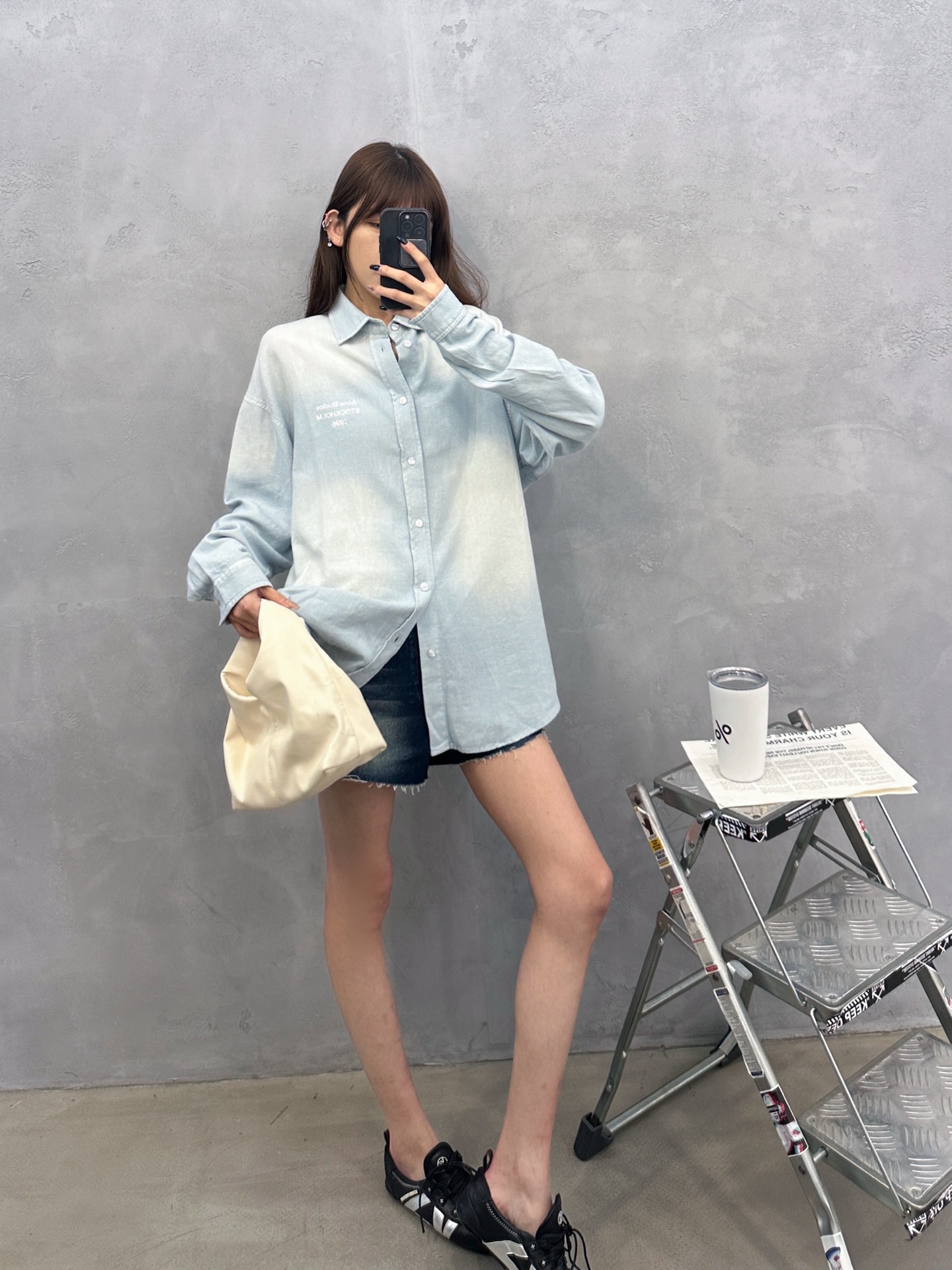 🌾Acne ｜ 新款休闲衬衣，成衣洗水炒色加前后印花工艺，时尚休闲，男女同款，尺码sml