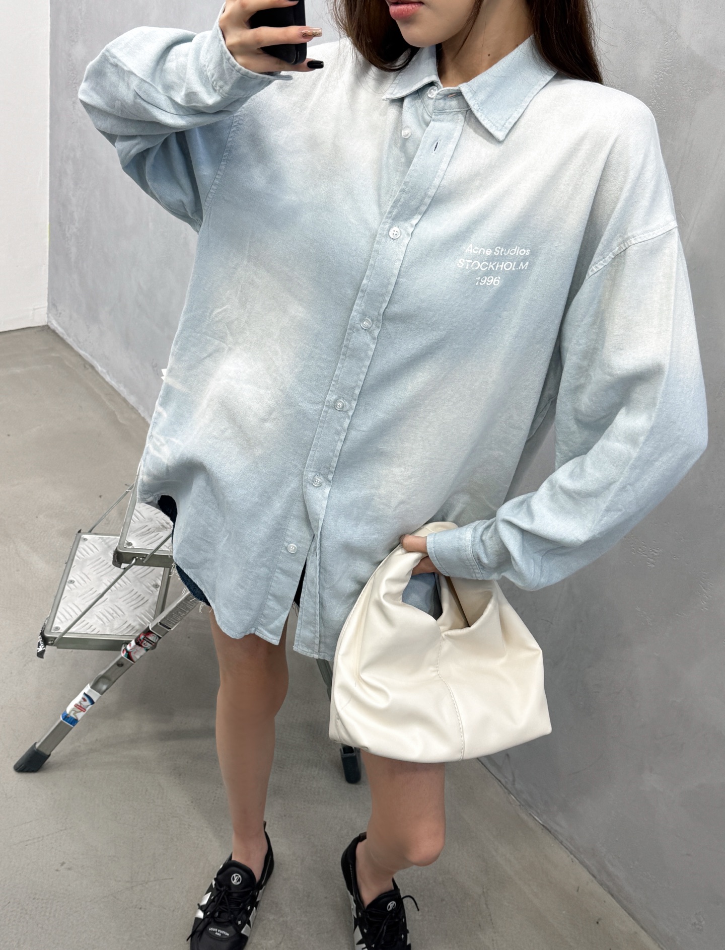 🌾Acne ｜ 新款休闲衬衣，成衣洗水炒色加前后印花工艺，时尚休闲，男女同款，尺码sml