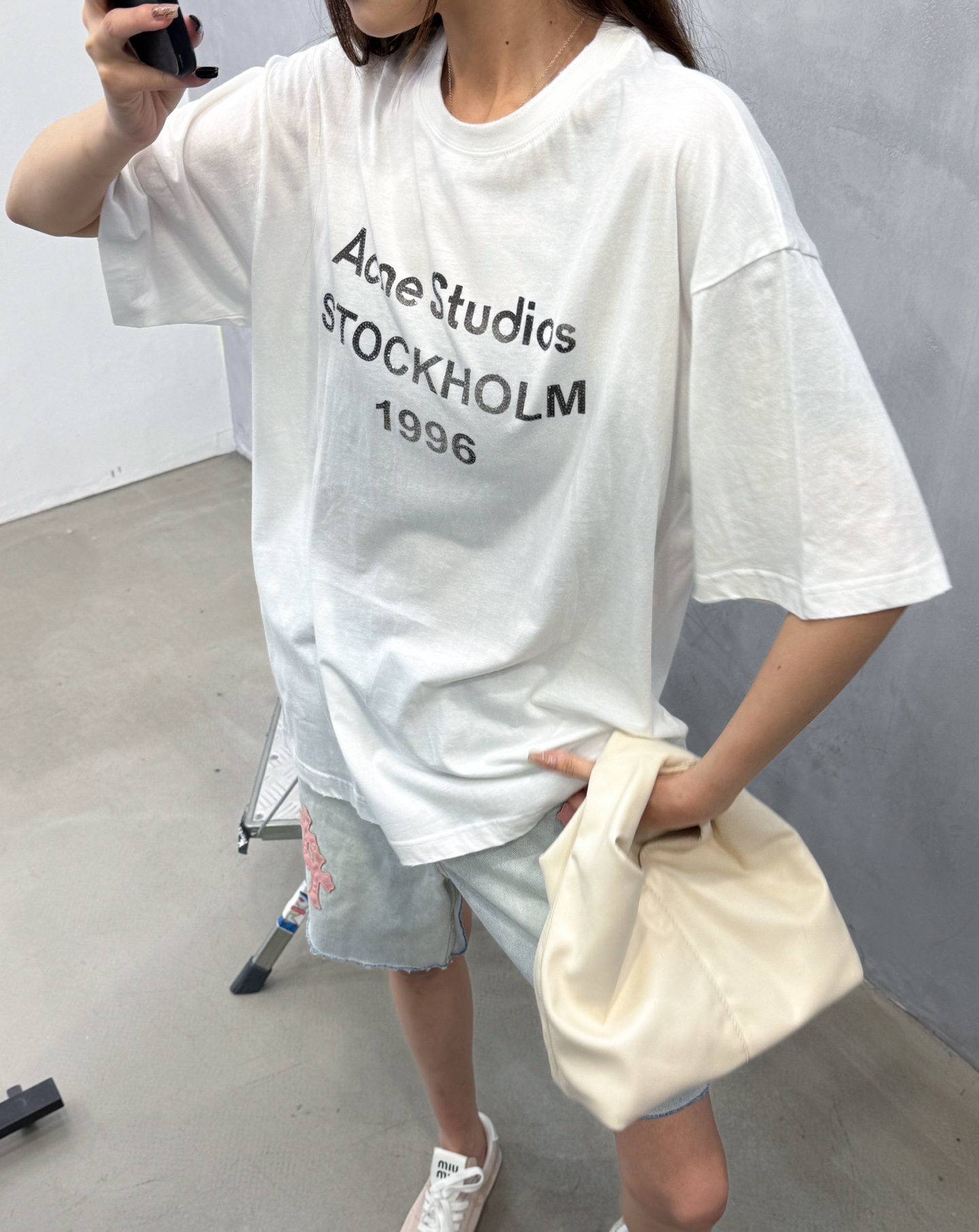 🌾Acne ｜ 新款短袖t，成衣洗水吊磨印花烫钻工艺，休闲时尚，尺码sml