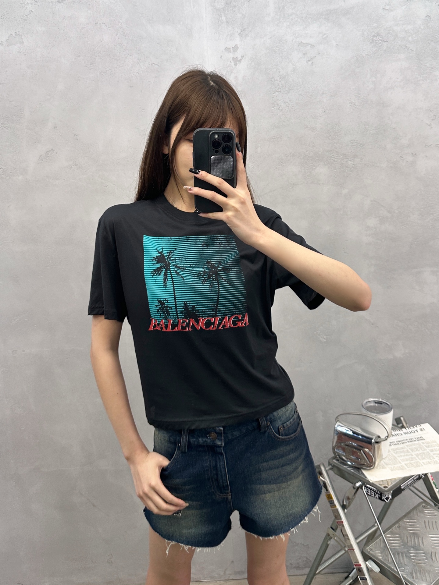 🌾巴黎 ｜ 新款短袖t，成衣洗水印花工艺，时尚特别版型，尺码sml