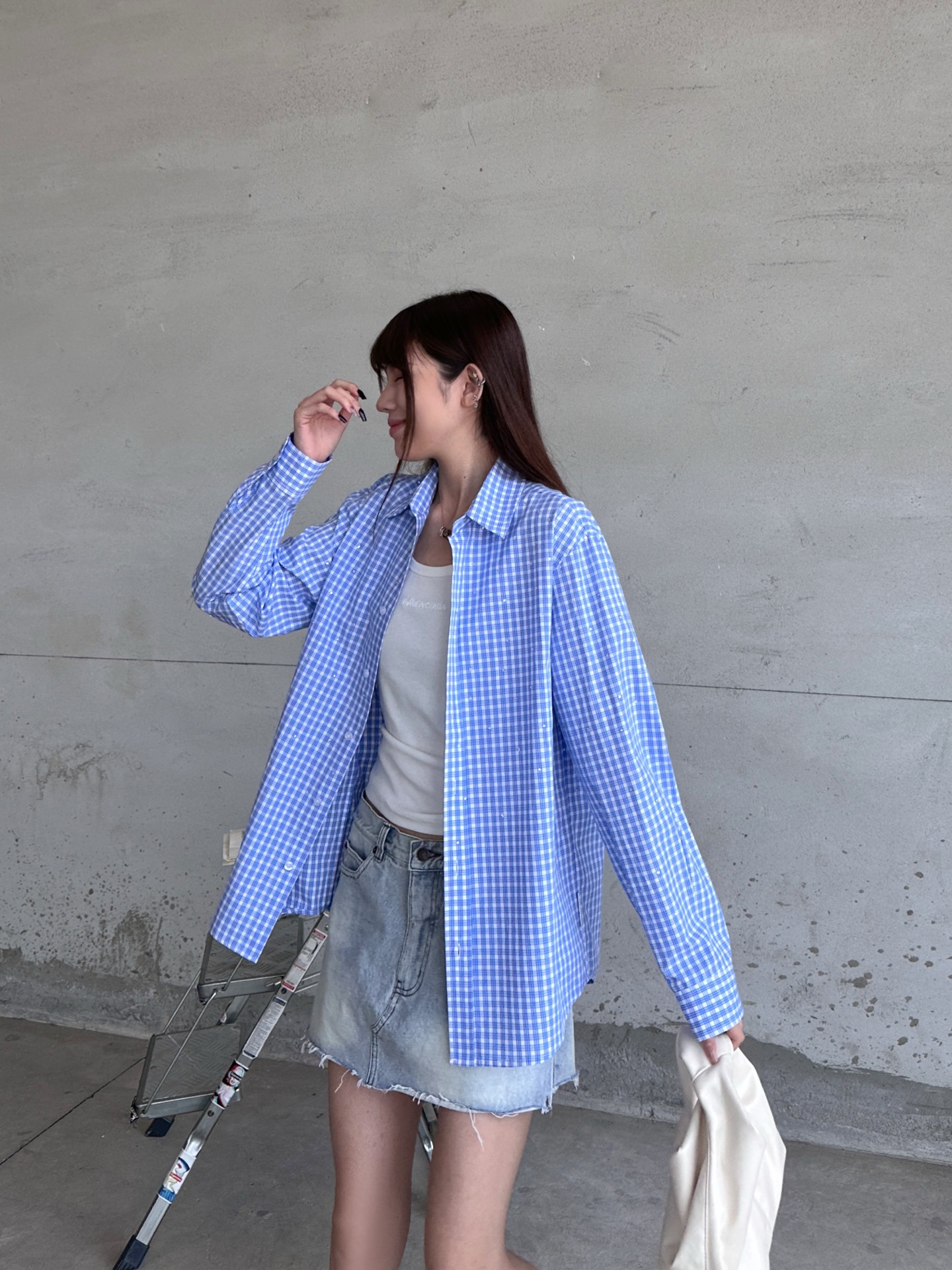 🌾Acne ｜ 新款休闲衬衣，品牌最新全棉色织格纹面料，成衣全身烫钻工艺，休闲时尚，尺码sml