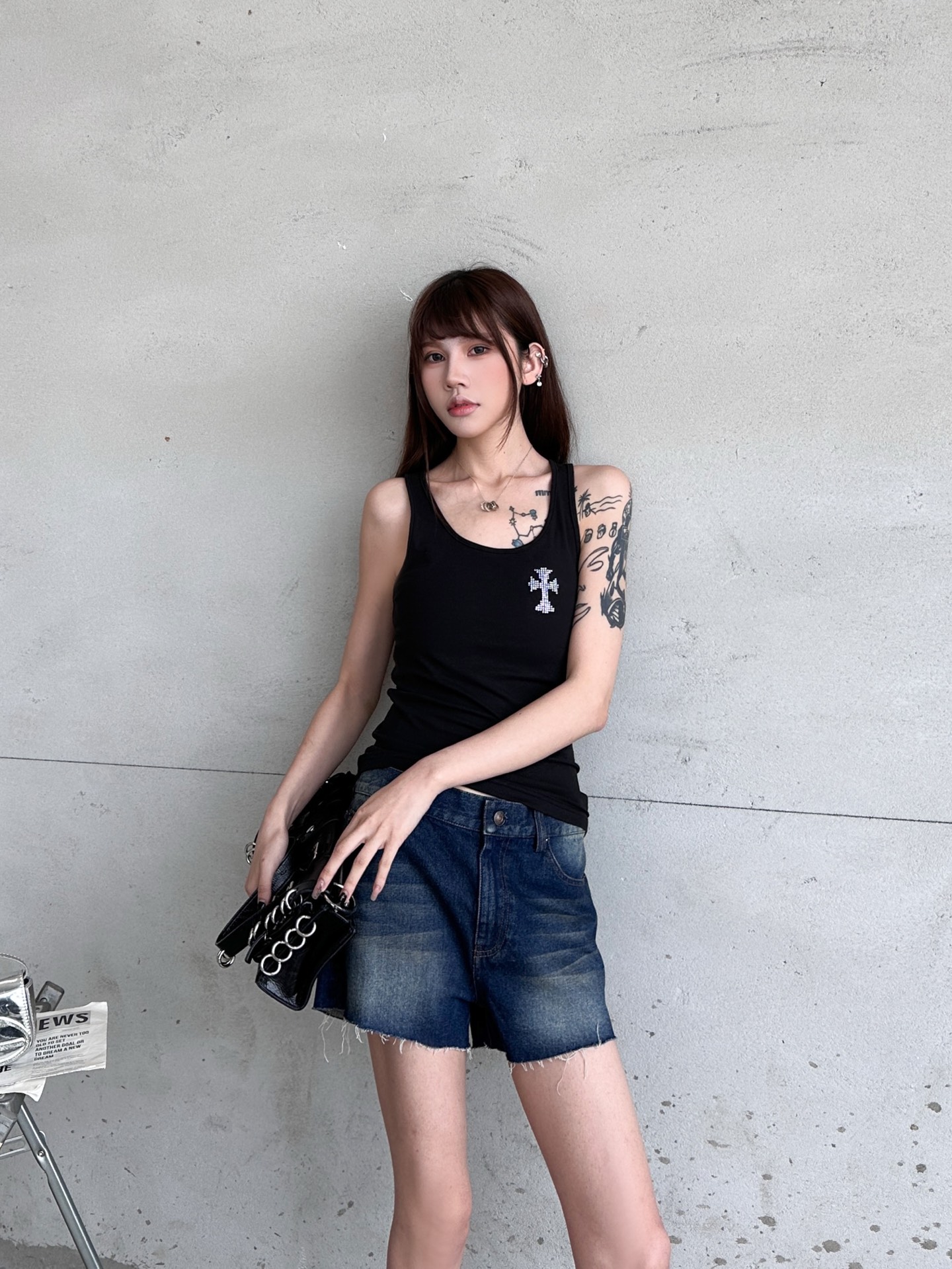🌾克罗心 ｜ 新款背心，进口莱赛尔莫代尔长绒棉面料，高级感强，前后烫钻工艺，休闲时尚，尺码sml