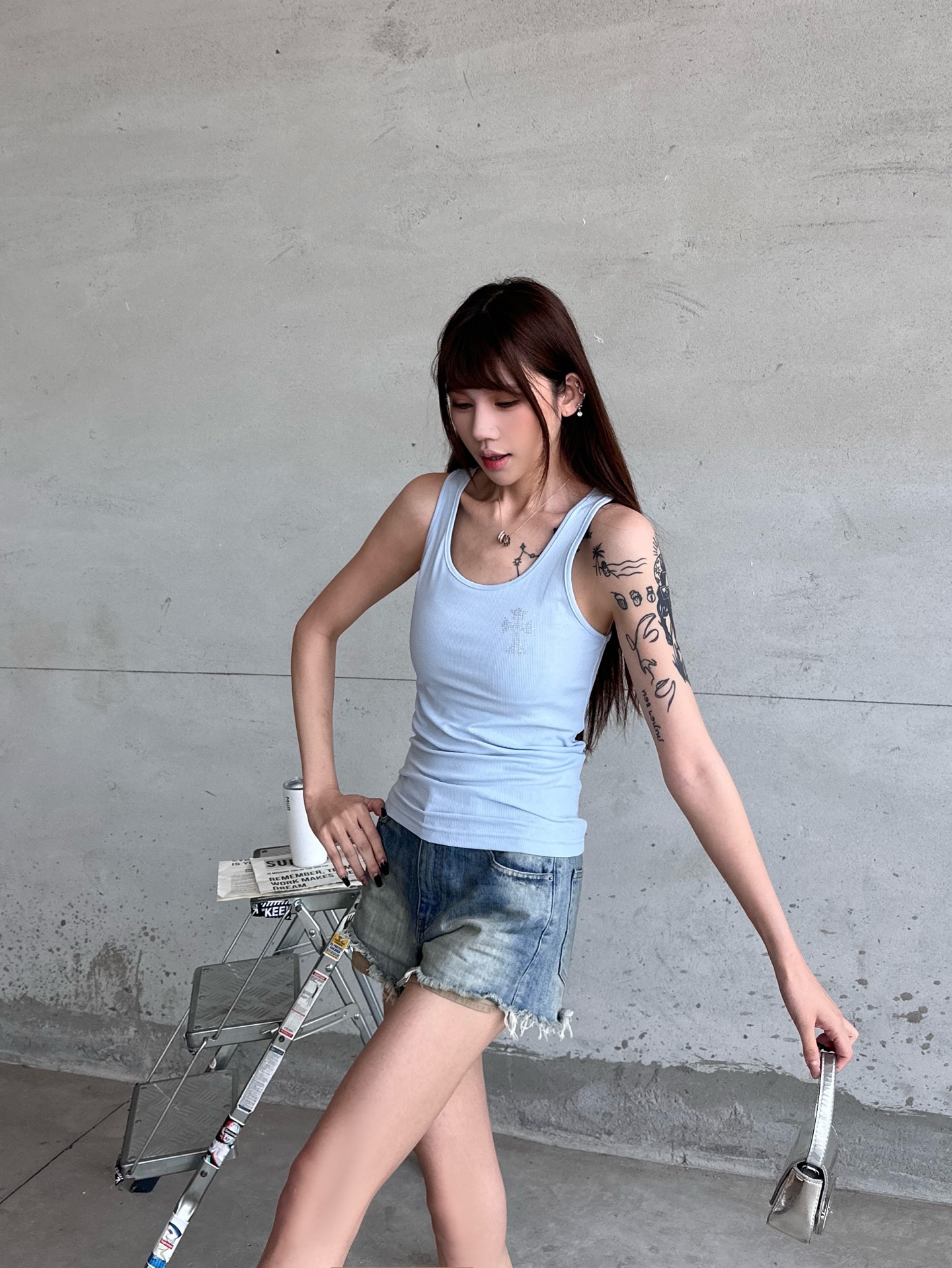 🌾克罗心 ｜ 新款背心，进口莱赛尔莫代尔长绒棉面料，高级感强，前后烫钻工艺，休闲时尚，尺码sml