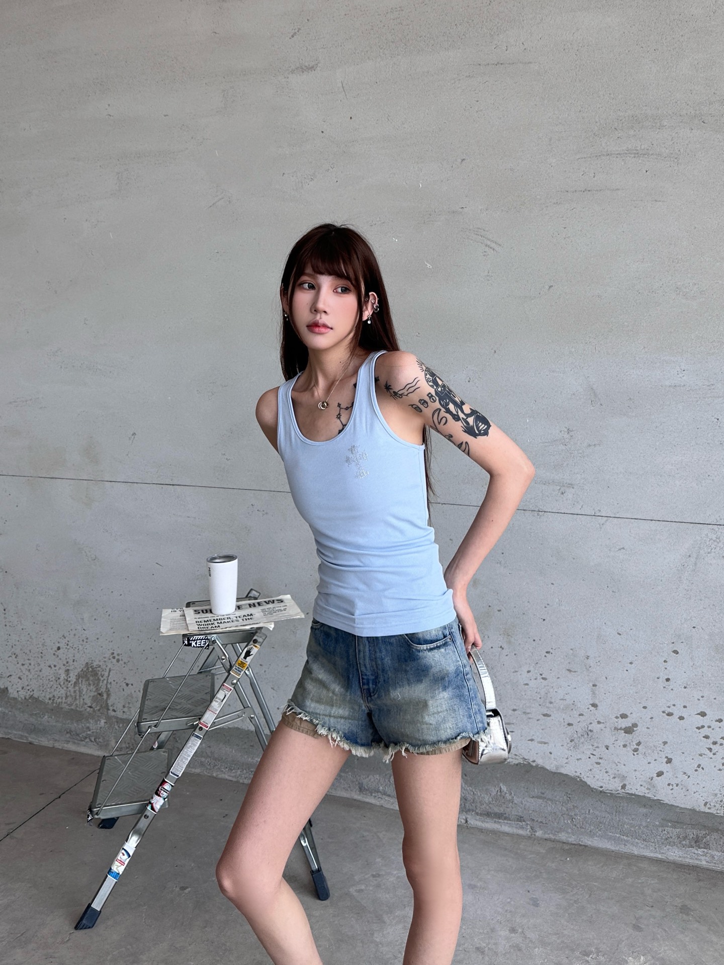 🌾克罗心 ｜ 新款背心，进口莱赛尔莫代尔长绒棉面料，高级感强，前后烫钻工艺，休闲时尚，尺码sml