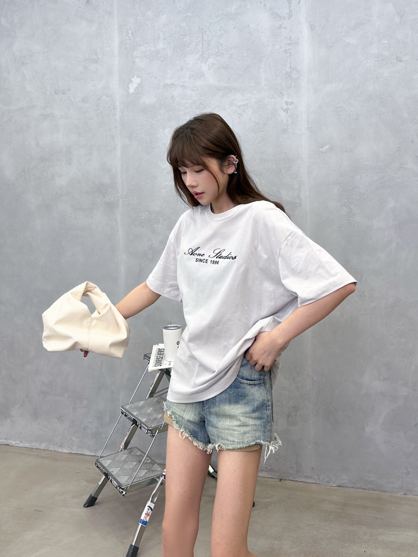 Acne ｜ 新款短袖t，成衣洗水加植绒印花工艺，男女同款，尺码sml