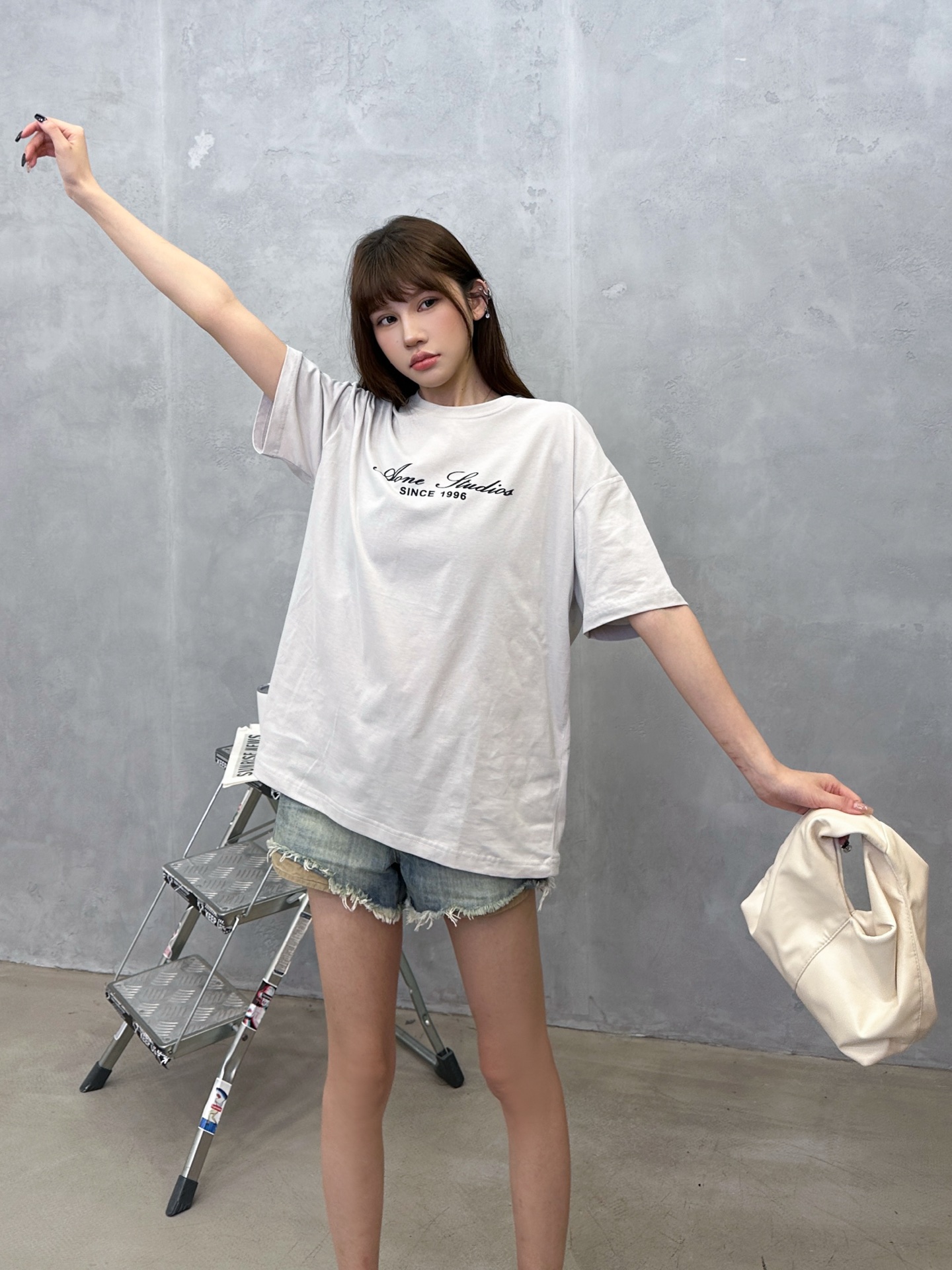 Acne ｜ 新款短袖t，成衣洗水加植绒印花工艺，男女同款，尺码sml