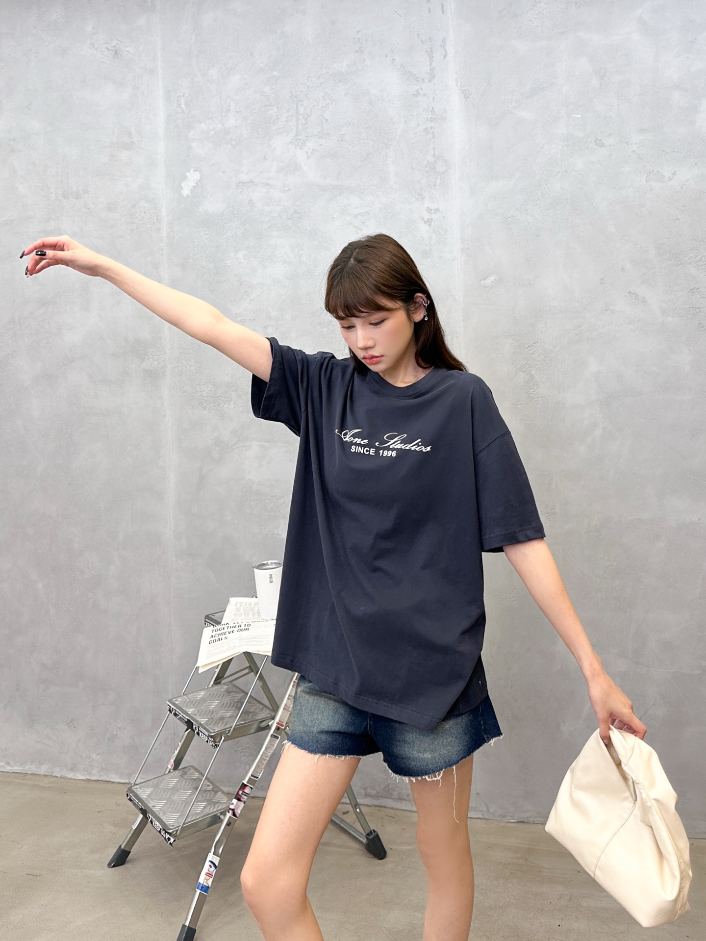 Acne ｜ 新款短袖t，成衣洗水加植绒印花工艺，男女同款，尺码sml