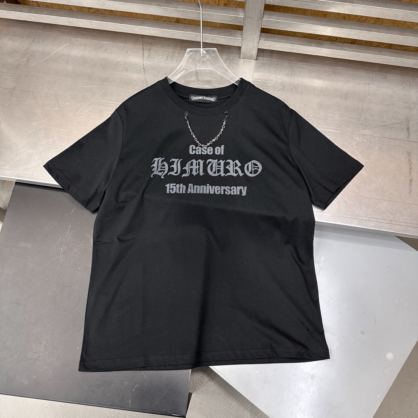 克罗心 ｜ 新款短袖t，成衣洗水印花工艺加项链配饰，休闲时尚，男女同款，尺码sml