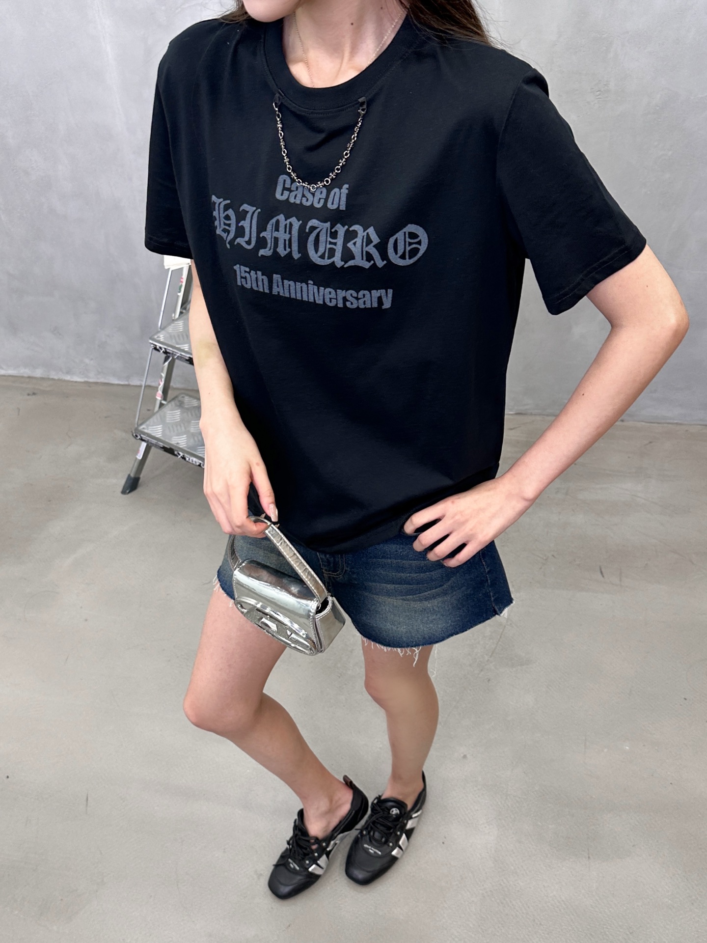 克罗心 ｜ 新款短袖t，成衣洗水印花工艺加项链配饰，休闲时尚，男女同款，尺码sml