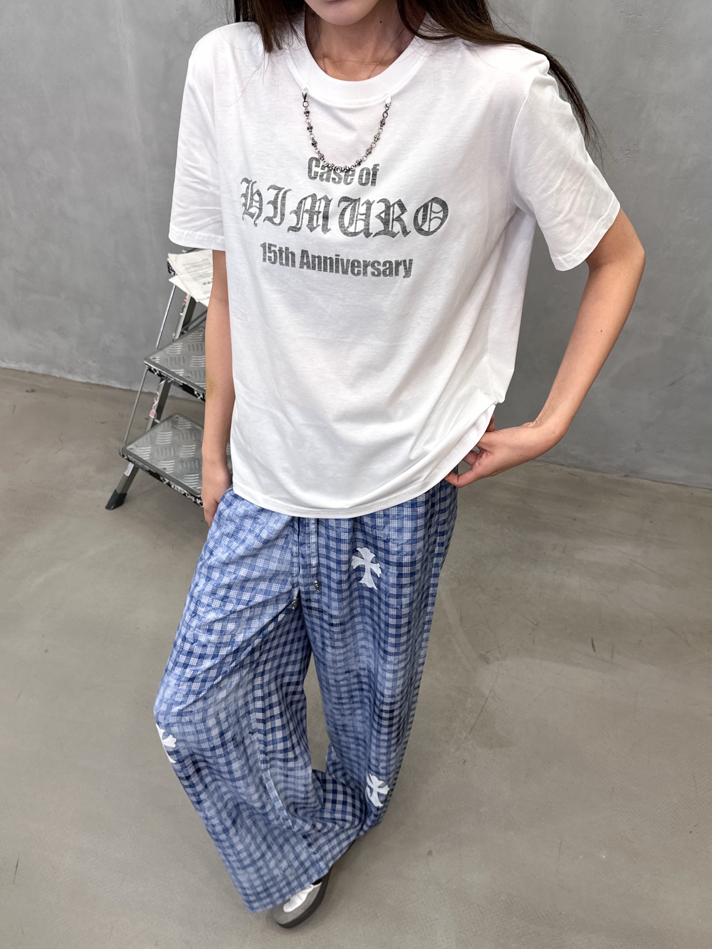 克罗心 ｜ 新款短袖t，成衣洗水印花工艺加项链配饰，休闲时尚，男女同款，尺码sml