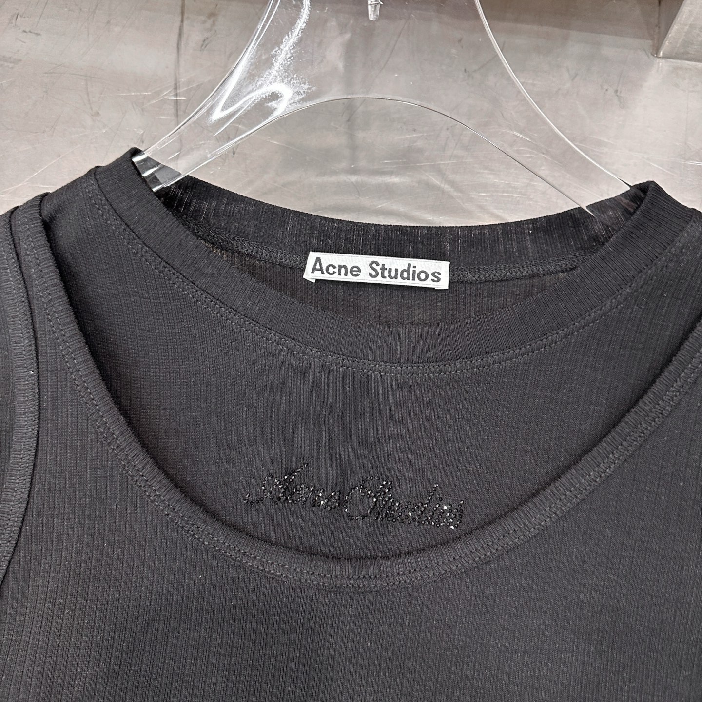 Acne ｜ 新款两件套短袖t，特殊真两件套款式，进口莱赛尔羊毛面料，经典品牌烫钻标，休闲时尚，尺码sm