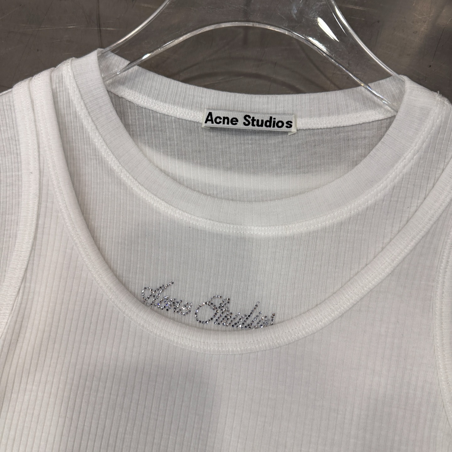 Acne ｜ 新款两件套短袖t，特殊真两件套款式，进口莱赛尔羊毛面料，经典品牌烫钻标，休闲时尚，尺码sm