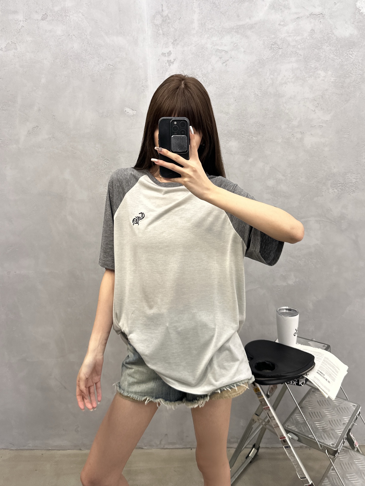 克罗心 ｜ 新款短袖t，成衣洗水固色加品牌经典刺绣标，日本进口莱赛尔羊毛面料高级感强，休闲时尚，尺码sm