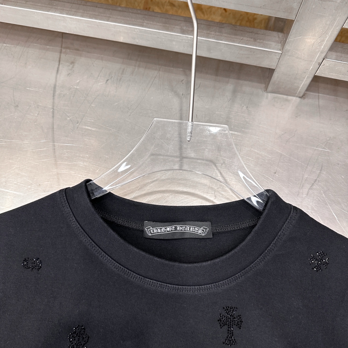 克罗心 ｜ 新款短袖t，成衣洗水炒色加全身烫钻工艺，休闲时尚，尺码sml