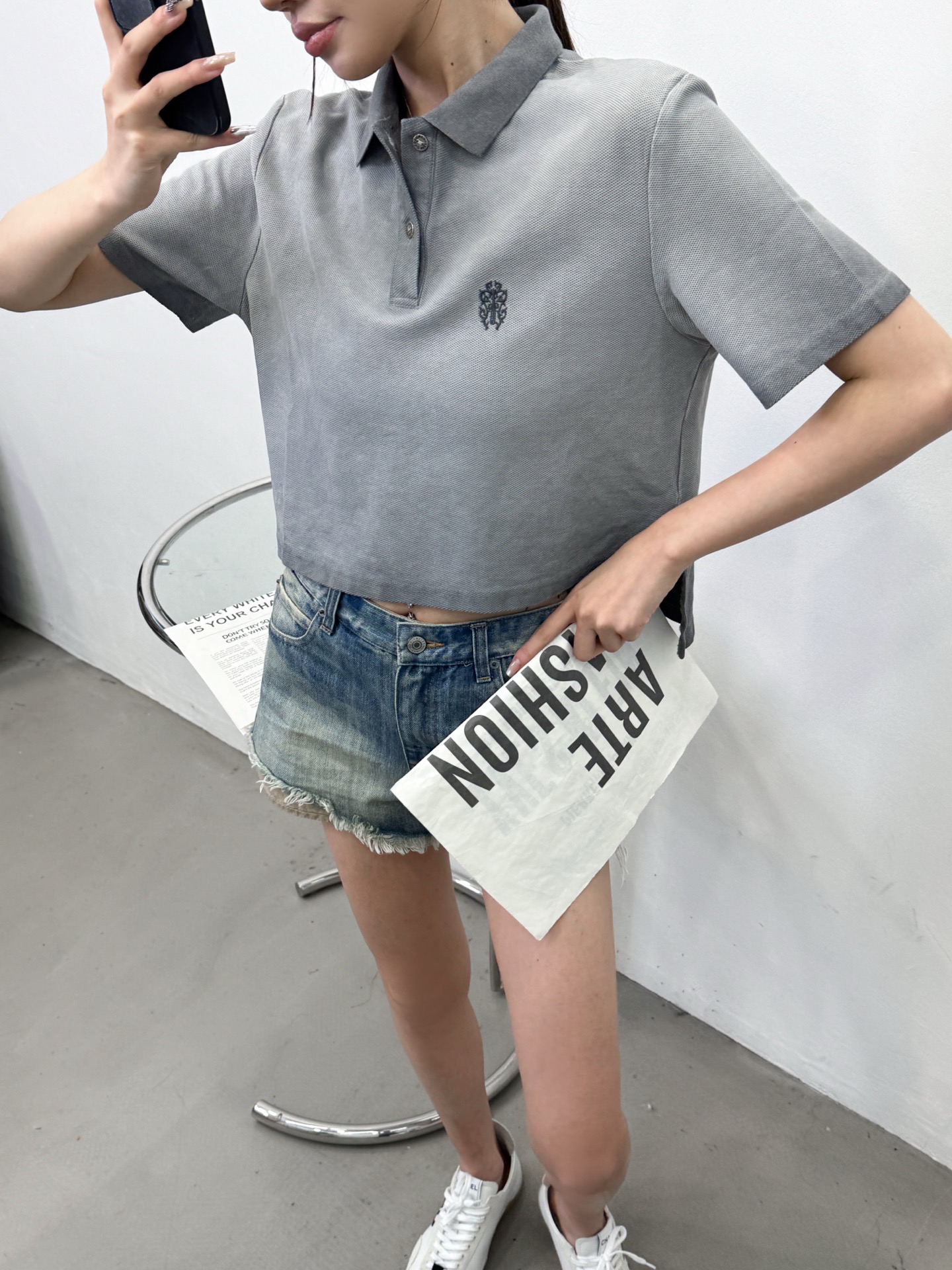 克罗心 ｜ 新款短袖polo，成衣洗水炒色工艺加前后品牌经典刺绣标，休闲时尚，尺码sml