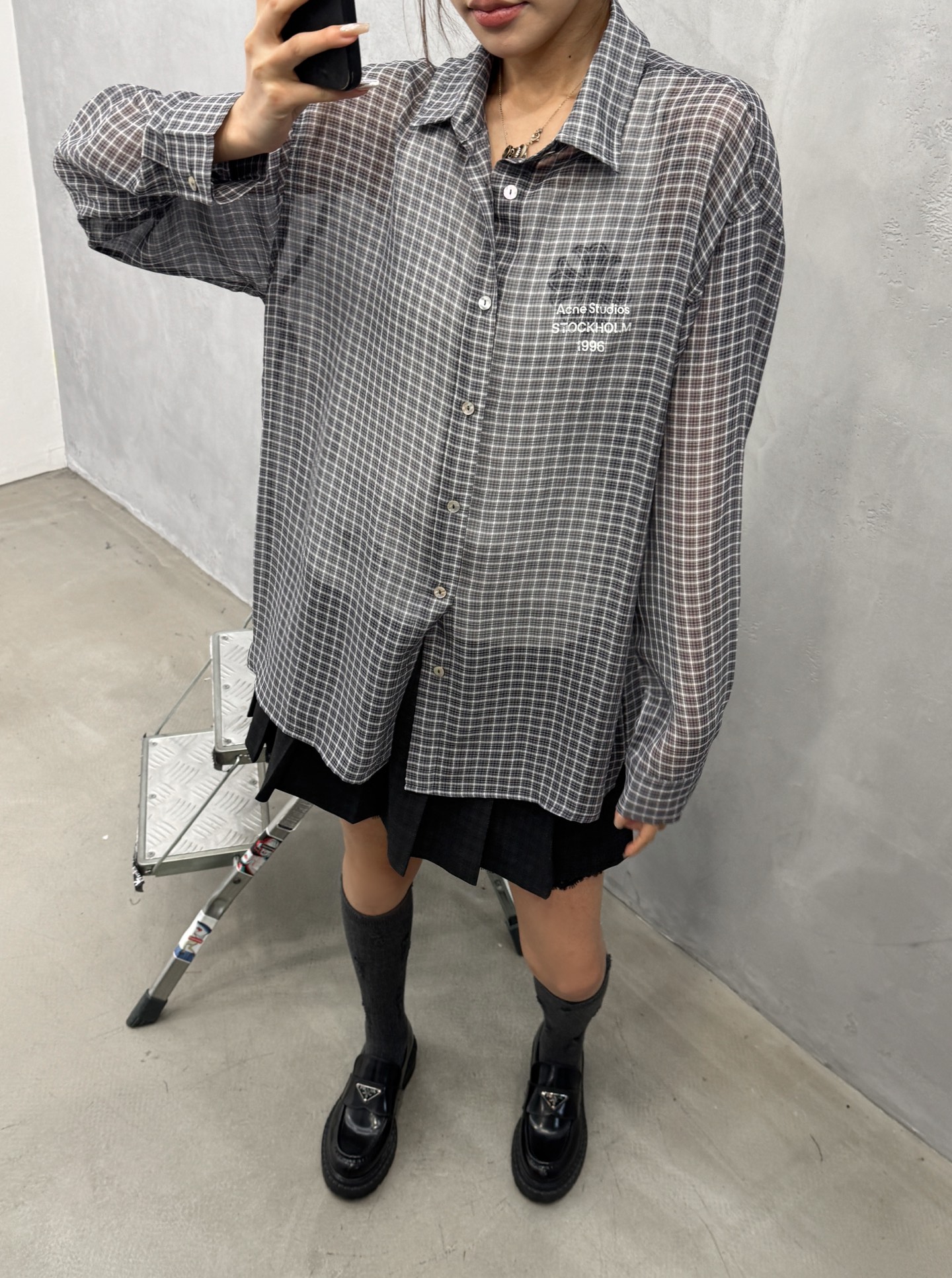 Acne ｜ 新款休闲衬衣，品牌经典印花标，人丝混纺色织格纹衬衣面料，时尚休闲，尺码sml