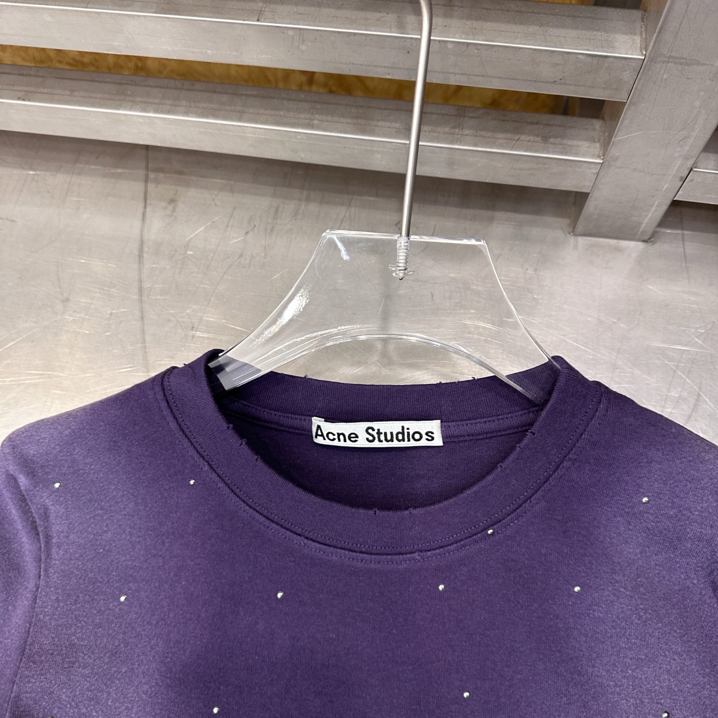 Acne ｜ 新款短袖t，品牌经典烫钻标，成衣洗水炒色吊磨加全身烫钻工艺，休闲时尚，尺码sml