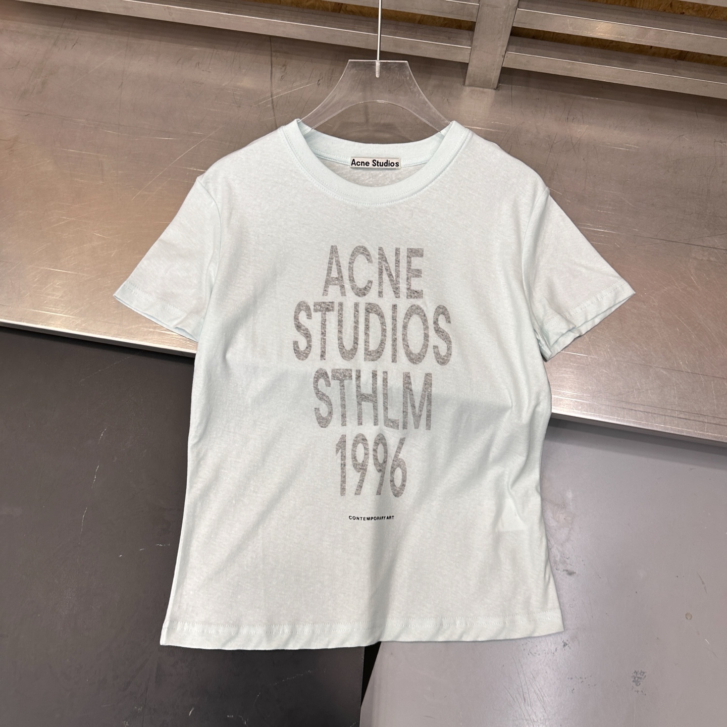 Acne ｜ 新款短袖t，成衣洗水加拔印印花工艺，进口亚麻棉面料，时尚休闲，尺码sml