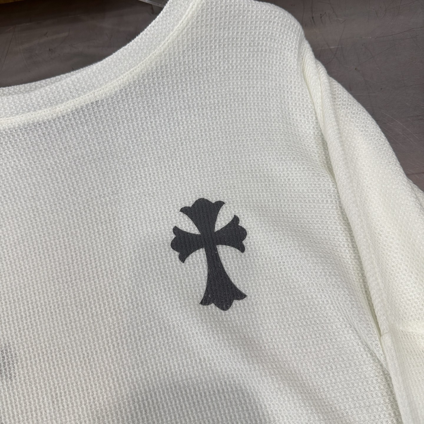 克罗心 ｜ 新款长袖打底，高黏棉混纺面料，全身印花十字标工艺，休闲时尚，尺码sml