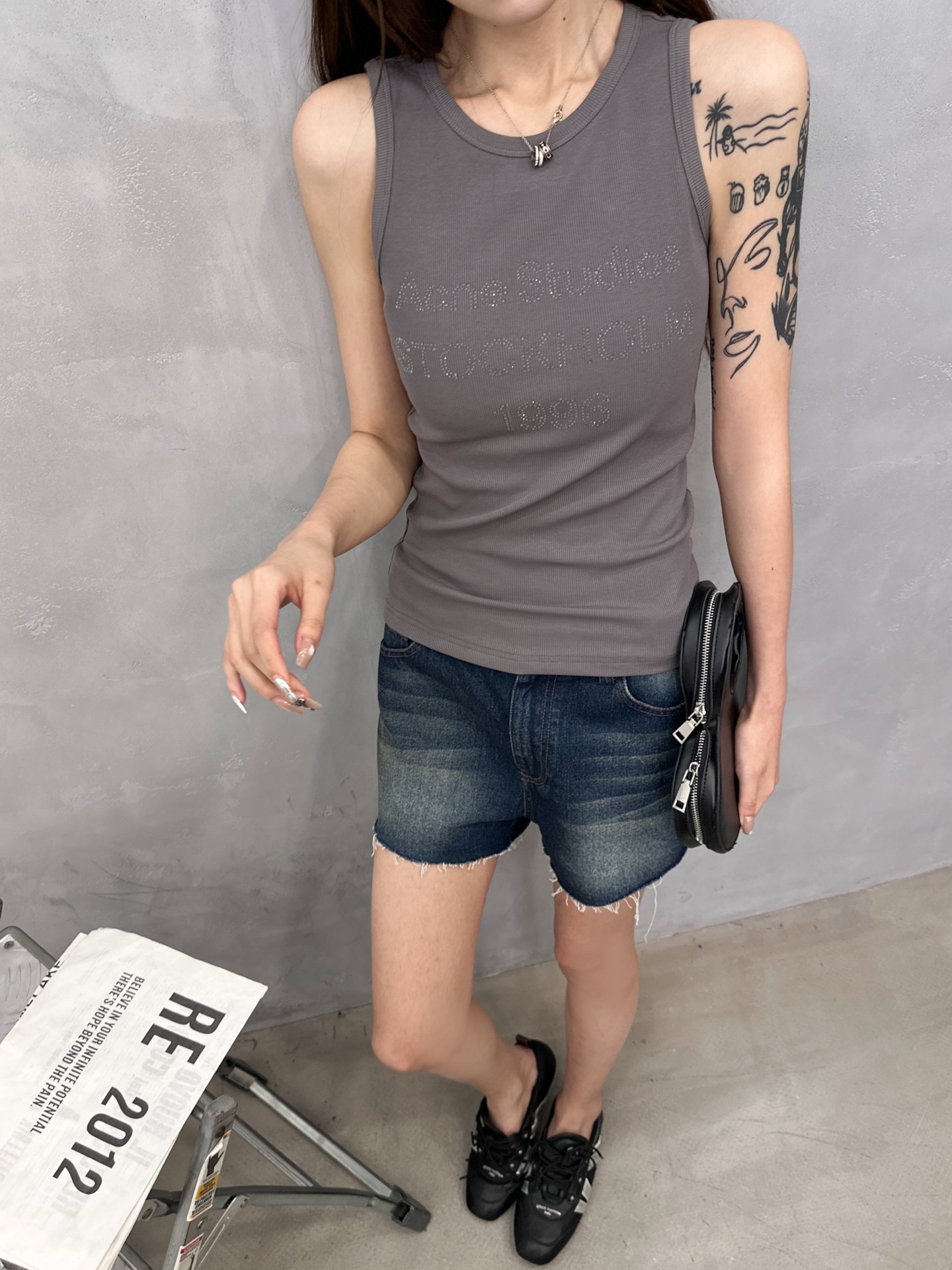 Acne ｜ 新款背心，进口莱赛尔棉面料，品牌经典烫钻工艺，休闲时尚，尺码sml