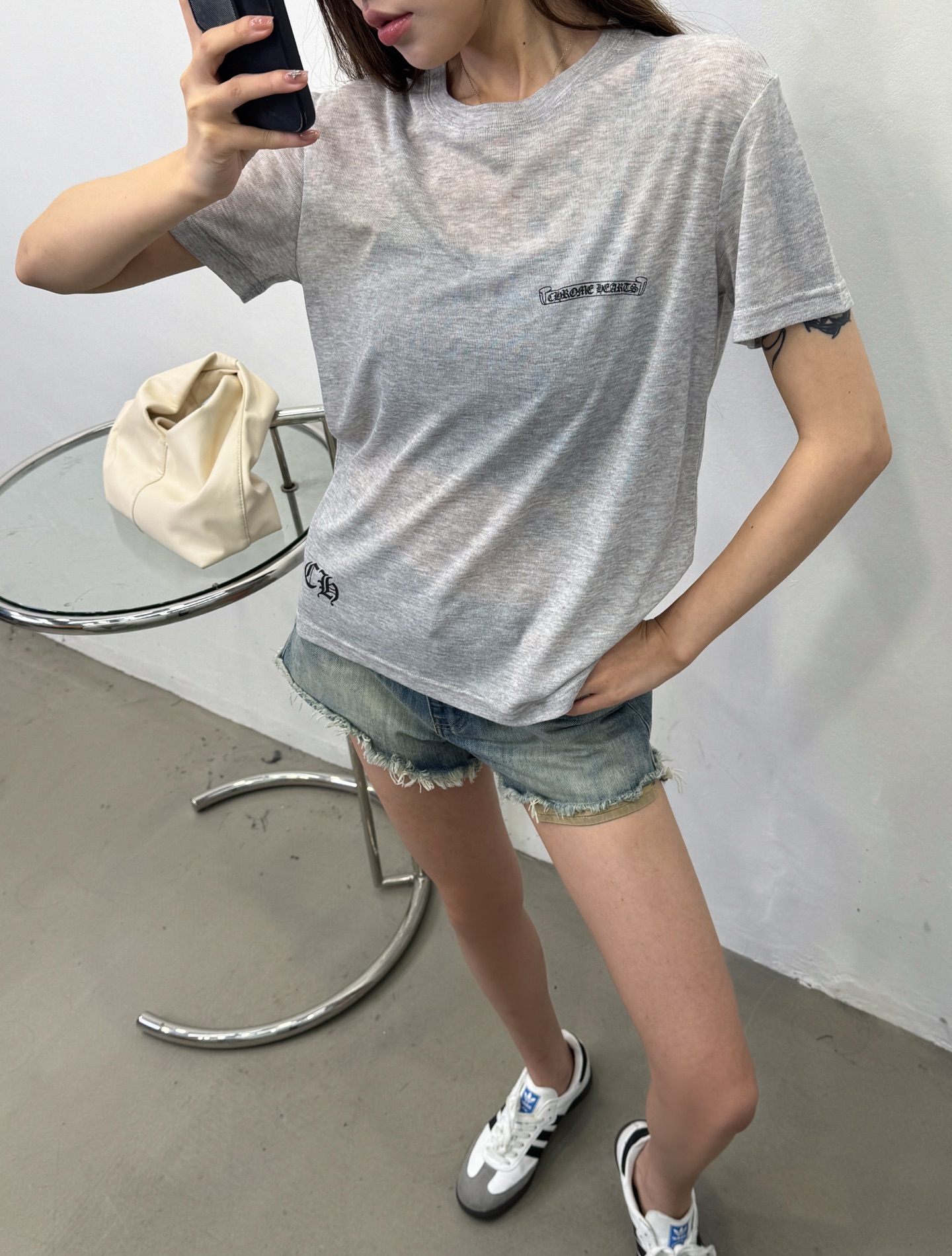 克罗心 ｜ 新款短袖t，成衣洗水扎染工艺，前后4处印花，人棉混纺面料，休闲时尚，尺码sml