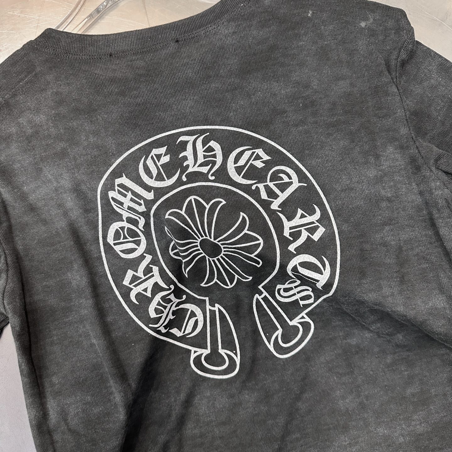 克罗心 ｜ 新款短袖t，成衣洗水扎染工艺，前后4处印花，人棉混纺面料，休闲时尚，尺码sml