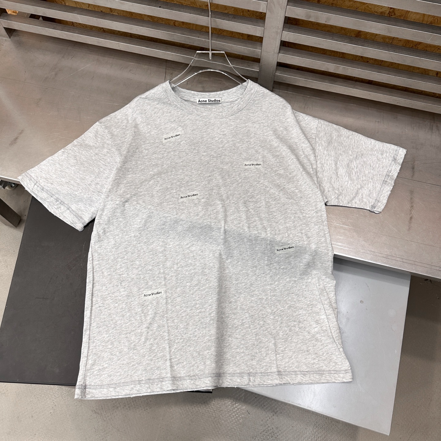 Acne ｜ 新款短袖t，成衣洗水吊磨喷色加成衣直喷印花加胶带印花工艺，日本进口亚麻棉面料，男女同款，尺