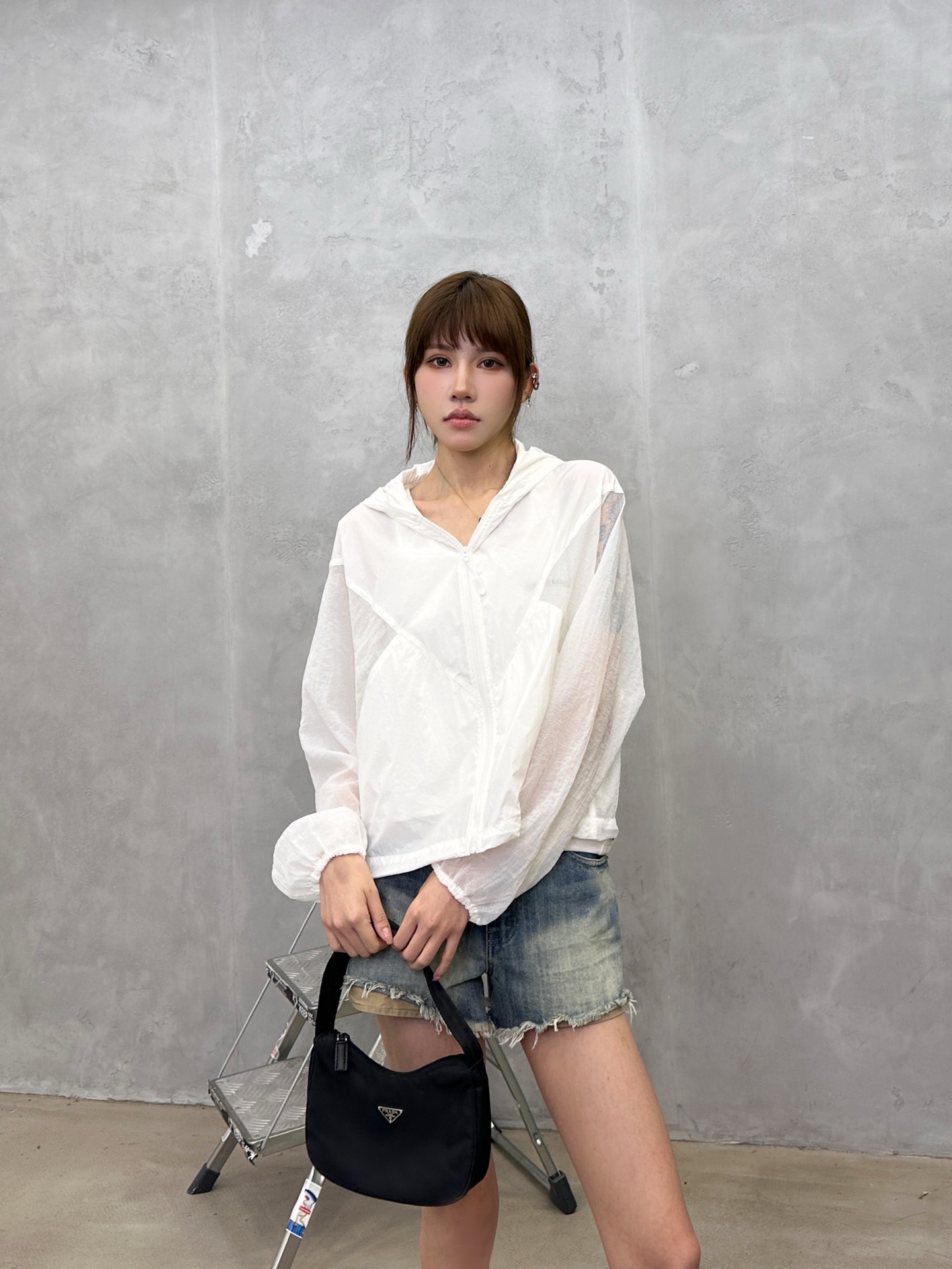 Rickowens ｜ 新款防晒上衣，品牌经典刺绣标，特殊超薄防晒面料AB拼接款式，休闲时尚，尺码sml