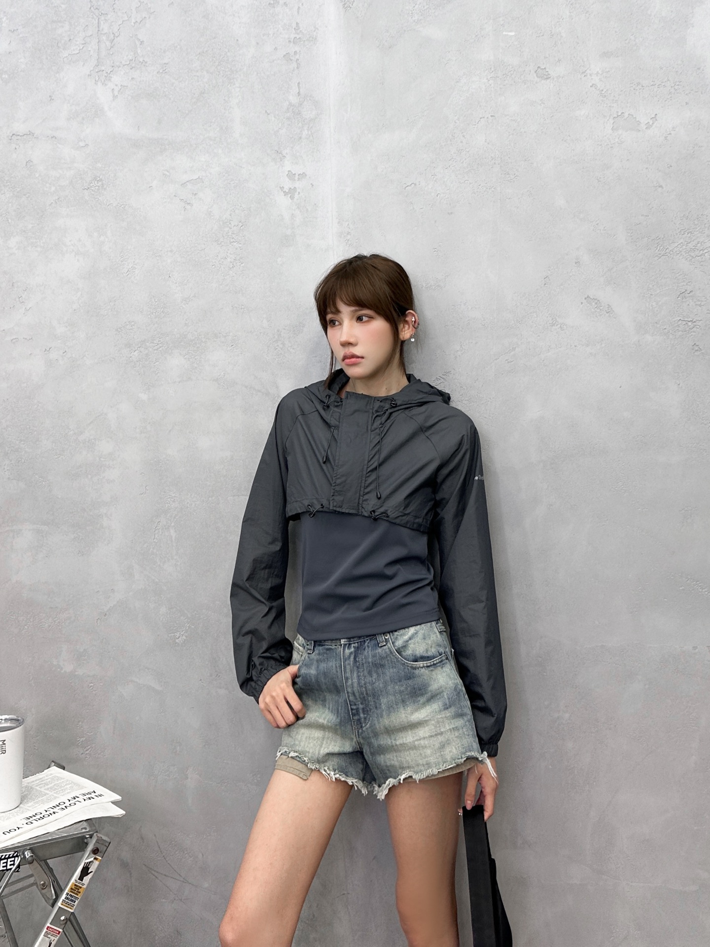 Acne ｜ 新款防晒两件套，品牌经典印花标，真两件套装款式，背心➕外层防晒面料，休闲时尚，尺码sml