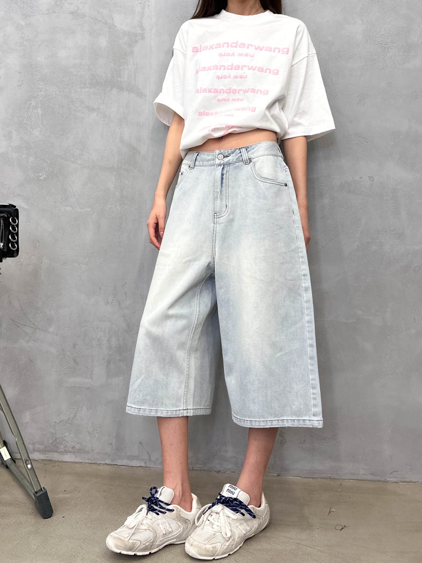 Acne ｜ 新款牛仔短裤，成衣洗水加定位烫钻工艺，休闲时尚，尺码sml