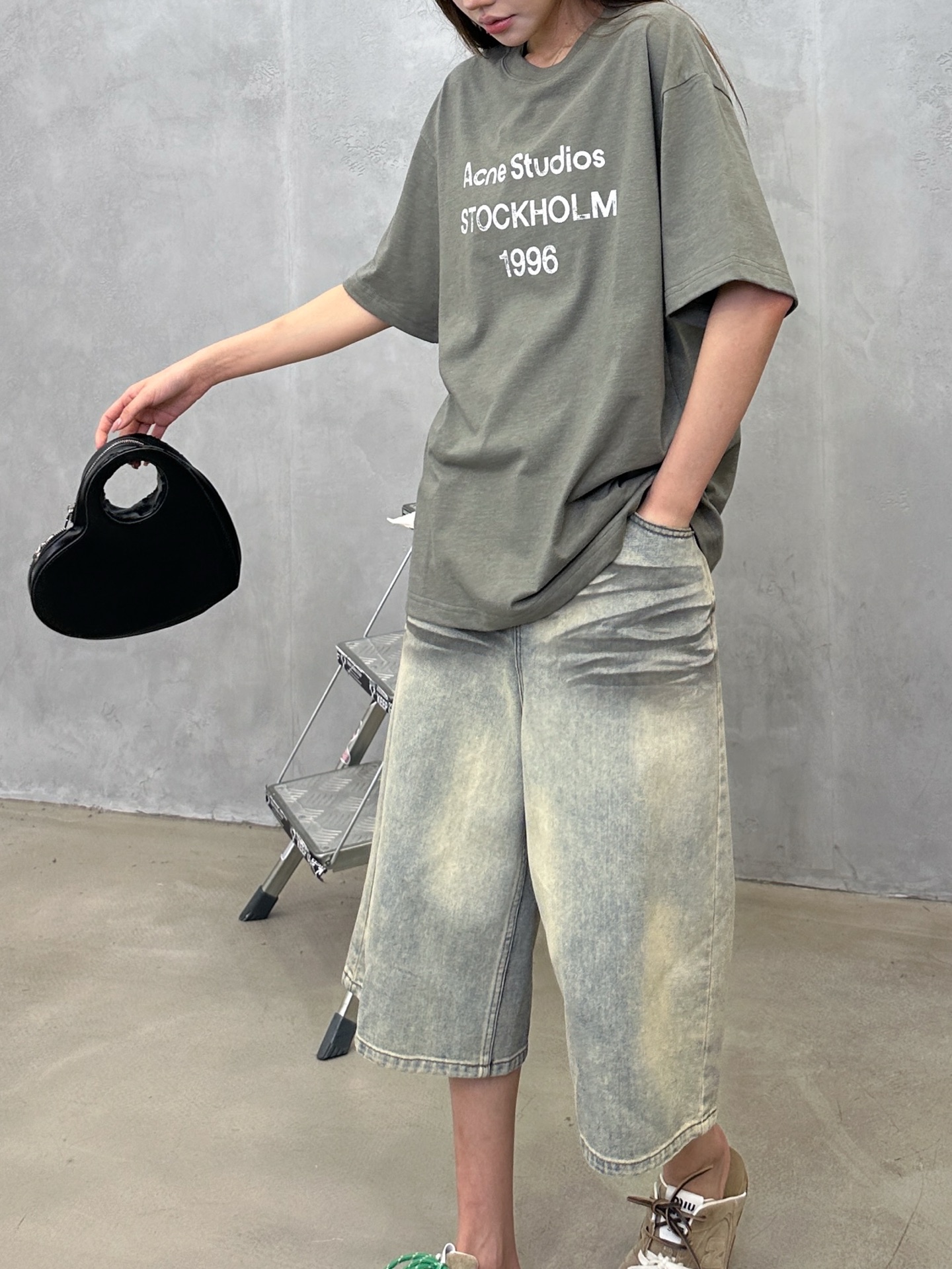 Acne ｜ 新款短袖t，成衣洗水印花工艺，休闲时尚，男女同款，尺码sml