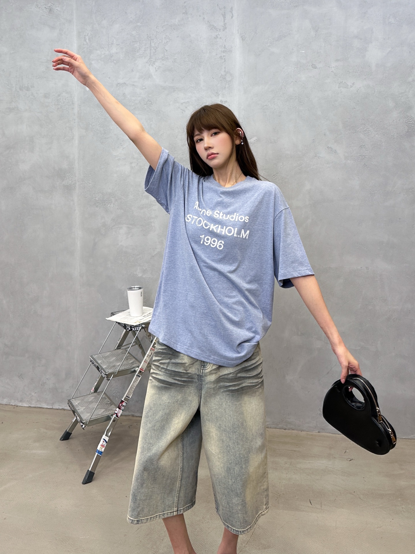 Acne ｜ 新款短袖t，成衣洗水印花工艺，休闲时尚，男女同款，尺码sml