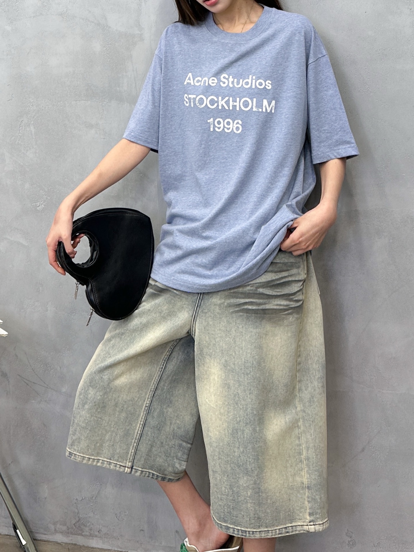 Acne ｜ 新款短袖t，成衣洗水印花工艺，休闲时尚，男女同款，尺码sml