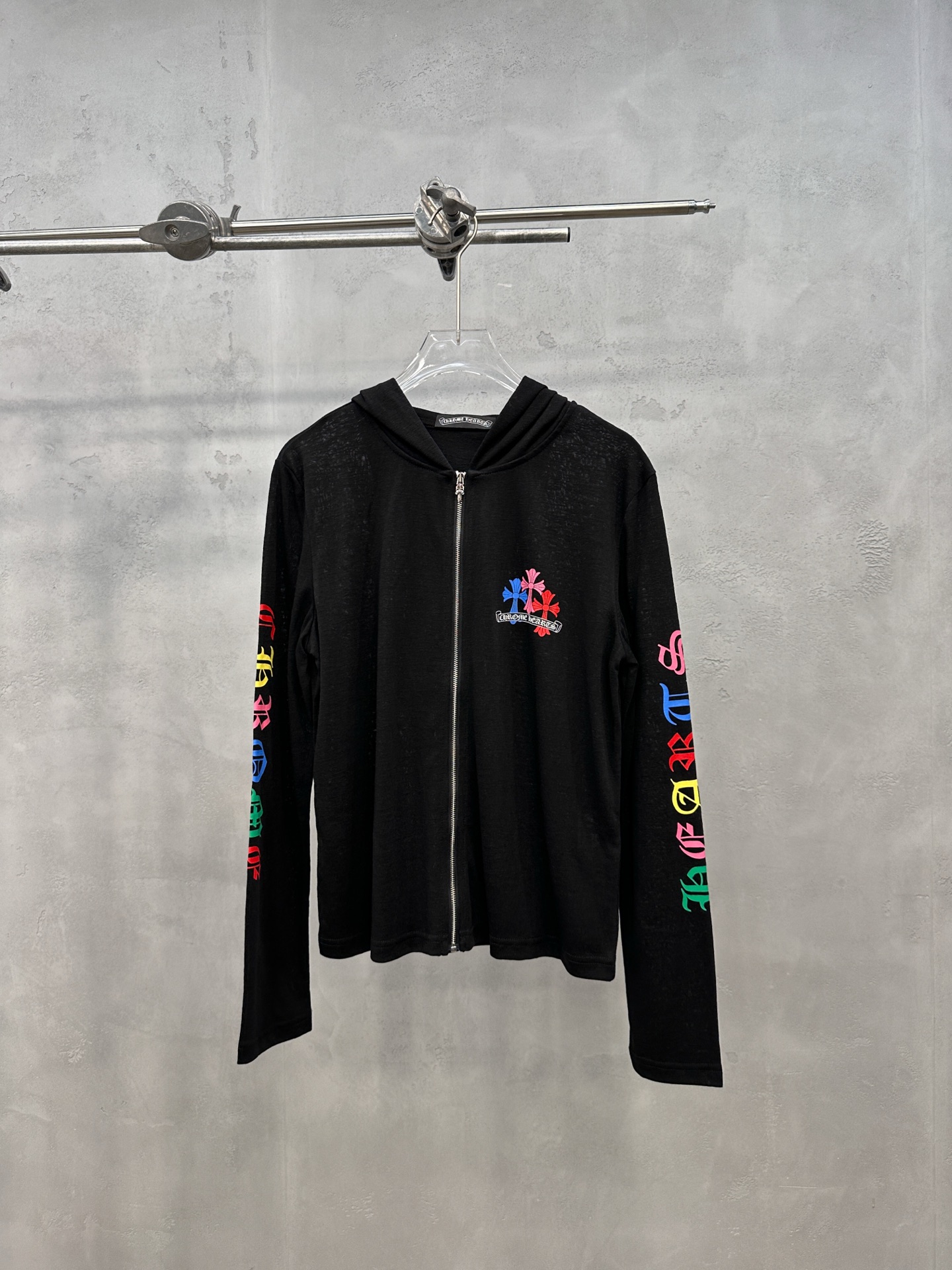NO:887889,Chrome Hearts | New zipper cardigan, lyocell linen mulberry silk cotton fabric imported from Japan, multi-color printing technology in five places on the whole body, casual fashion, size sml, Chrome Hearts-clothing, chrome hearts,19860909克罗心 ｜ 新款拉链开衫,日本进口莱赛尔亚麻桑蚕丝棉面料,全身五处多色印花工艺,休闲时尚,尺码sml,克罗心-服装,chrome hearts,,Women's clothing
