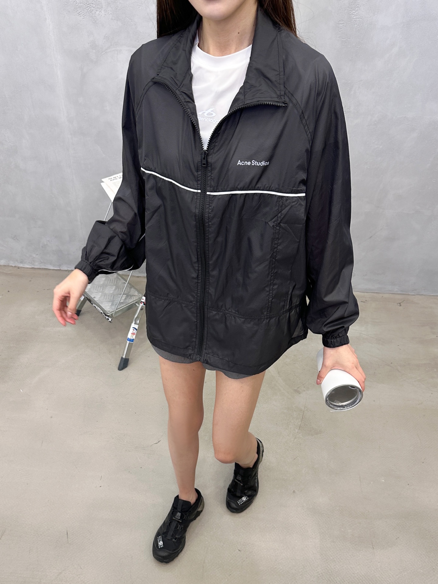 Acne ｜ 新款防晒上衣，品牌经典反光印花标，机边绳结构款式设计，休闲时尚，尺码sml