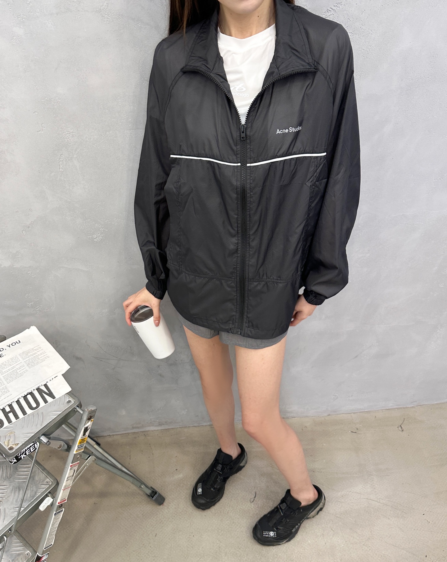 Acne ｜ 新款防晒上衣，品牌经典反光印花标，机边绳结构款式设计，休闲时尚，尺码sml