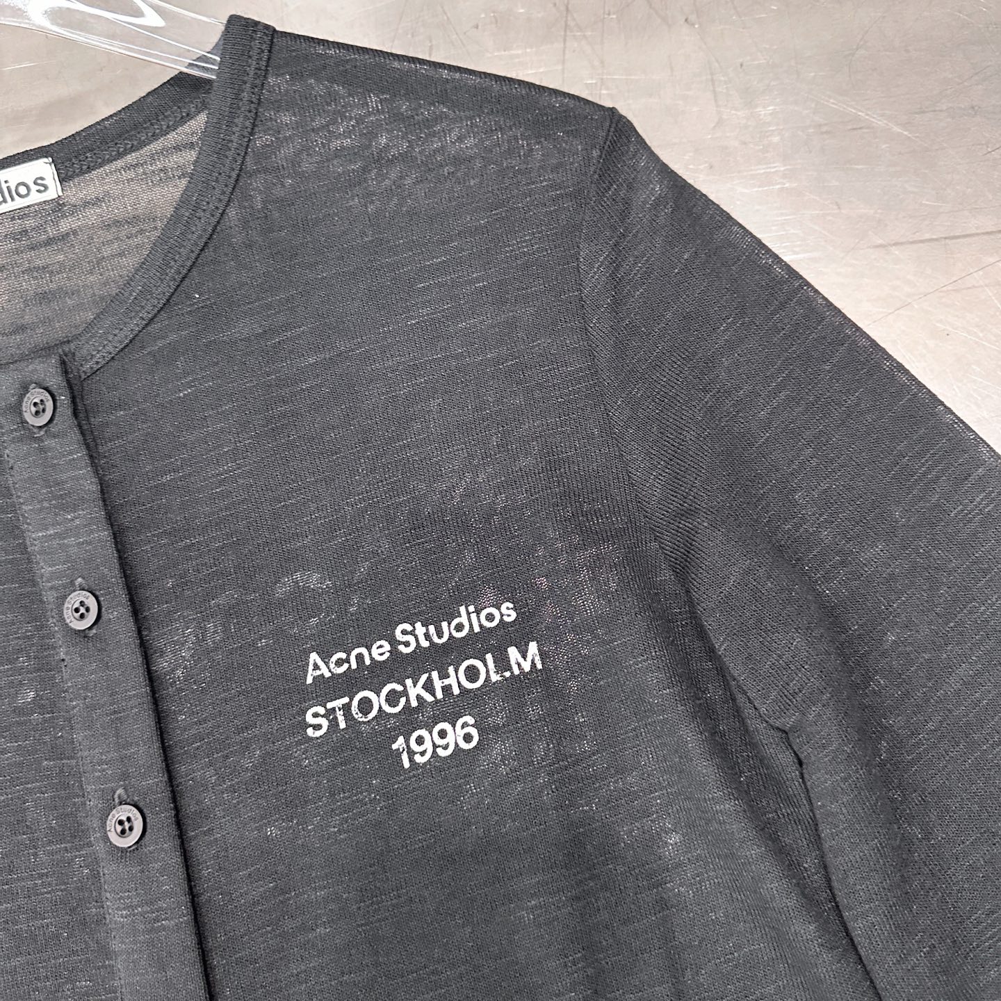 Acne ｜ 新款休闲开衫，品牌经典印花标，进口麻料混纺面料，时尚休闲，尺码sml